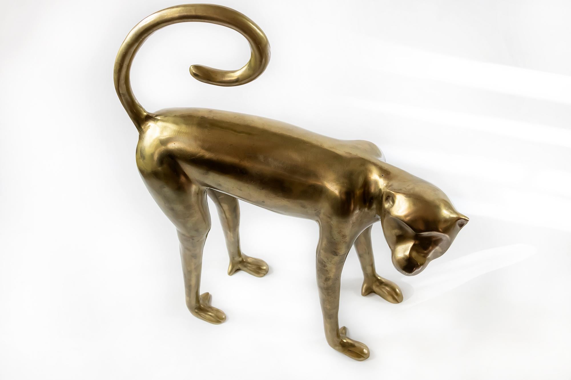 Italian Midcentury Brass Monkey Sculpture