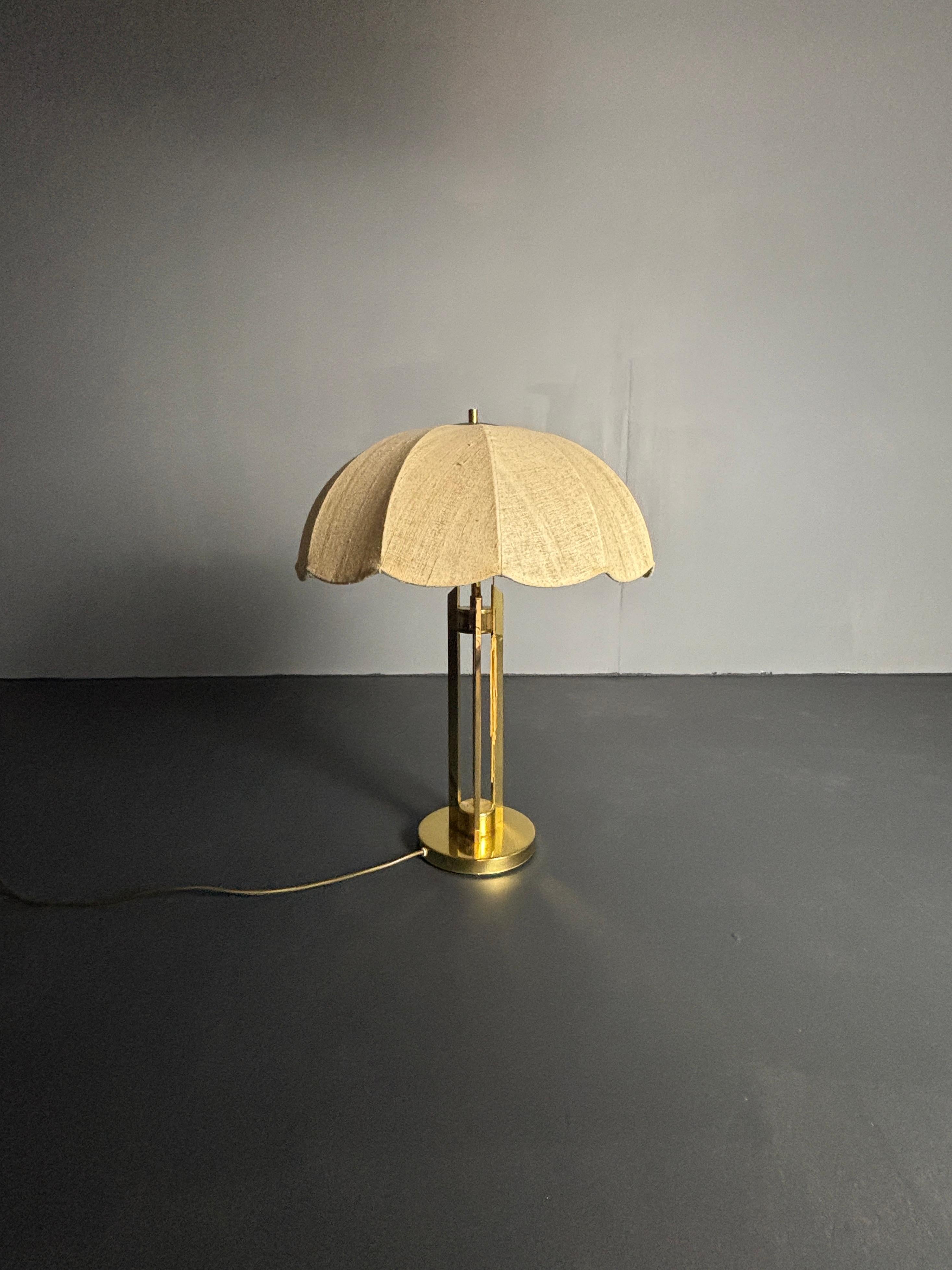 Lampe de table à champignon en laiton du milieu du siècle, Autriche, années 1960-1970 en vente 3
