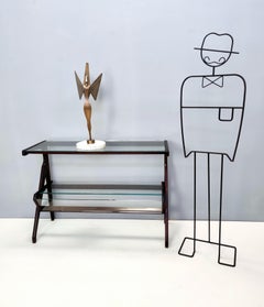 Brass Decorative Object with a Marble Pedestal Representing the Goddess Nike