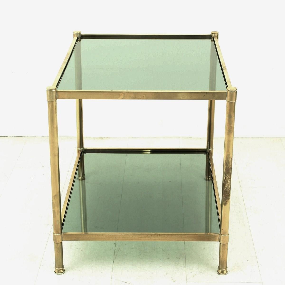 Mid-Century Modern Midcentury Brass or Glas Side Table