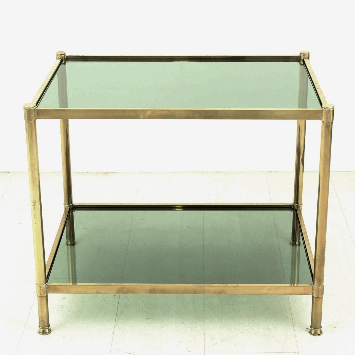 German Midcentury Brass or Glas Side Table