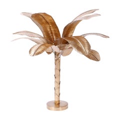 Midcentury Brass Palm or Banana Tree