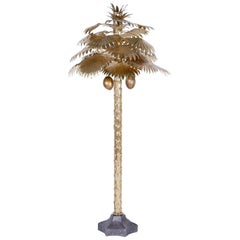 Mid Century Brass Palm Tree Sculpture