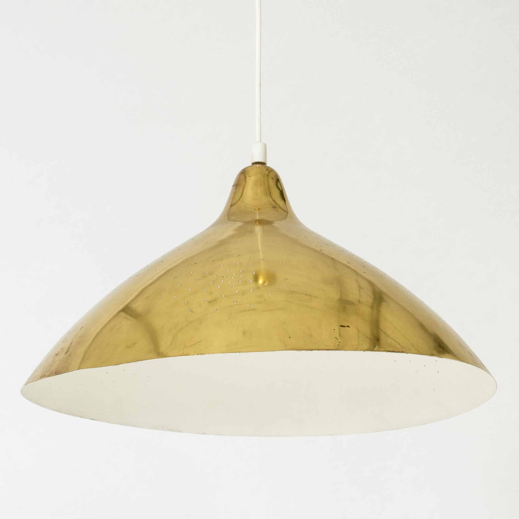 Scandinavian Modern Midcentury Brass Pendant Lamp by Lisa Johansson-Pape, Orno, Finland, 1950s For Sale