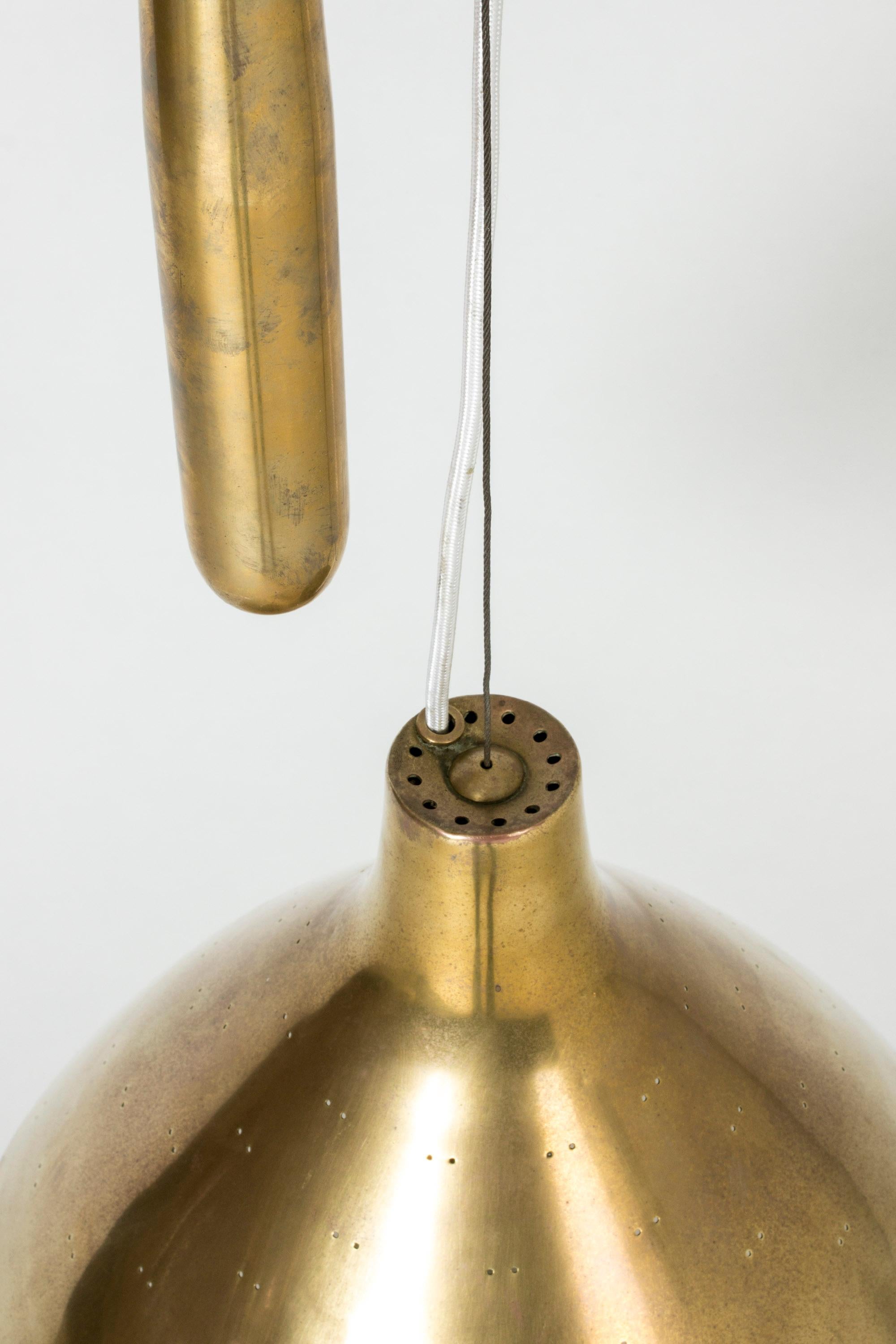Mid-20th Century Midcentury Brass Pendant Lamp by Paavo Tynell for Taito Oy, Finland, 1950s For Sale