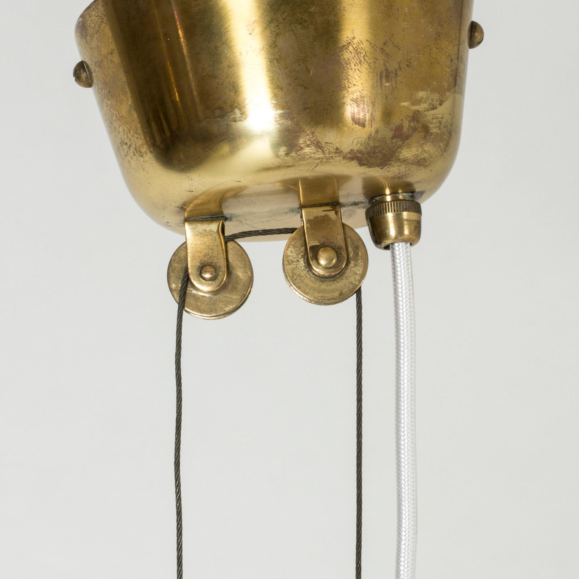 Midcentury Brass Pendant Lamp by Paavo Tynell for Taito Oy, Finland, 1950s For Sale 2