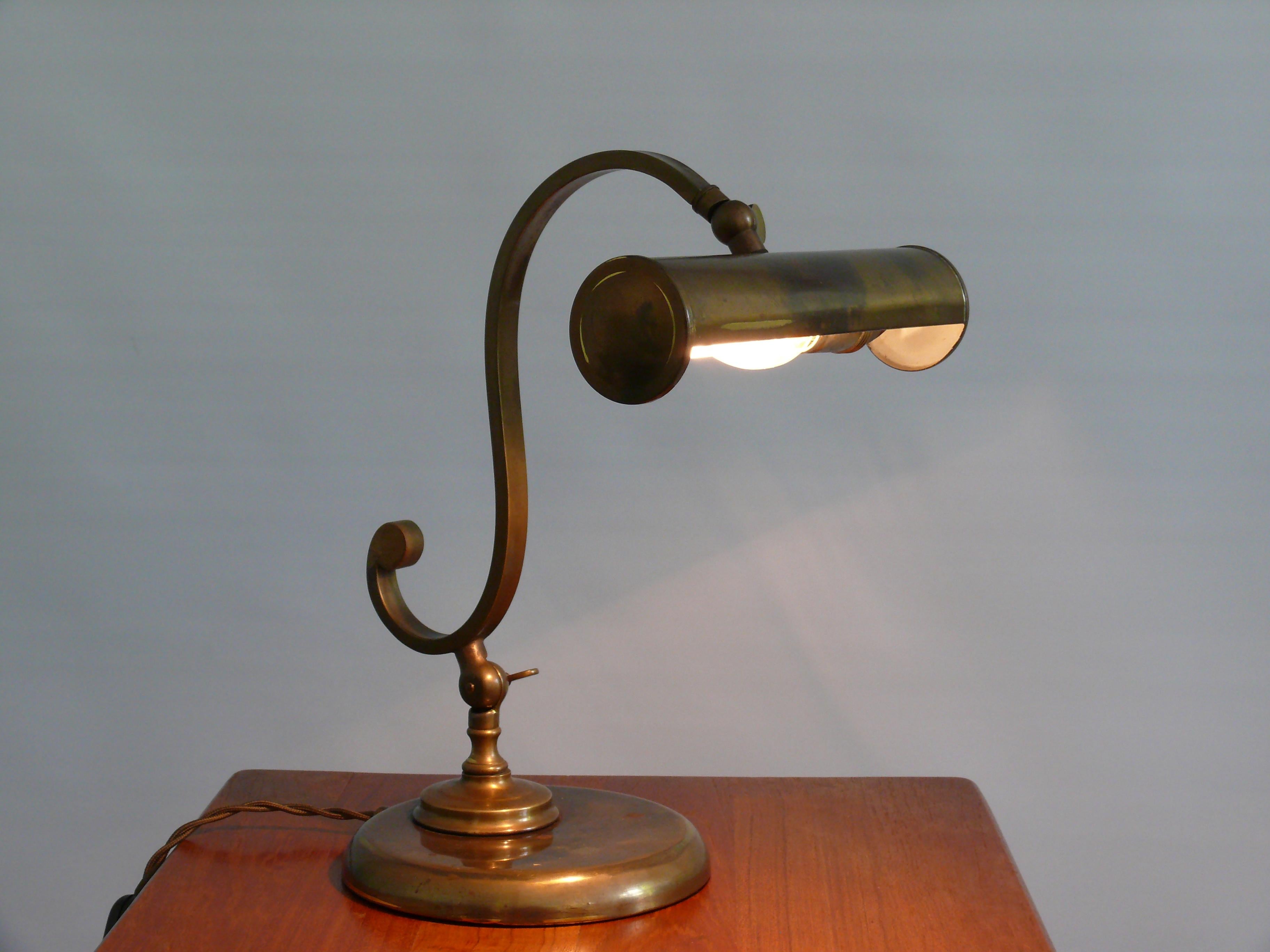German Midcentury Brass Piano Lamp, 1950s For Sale