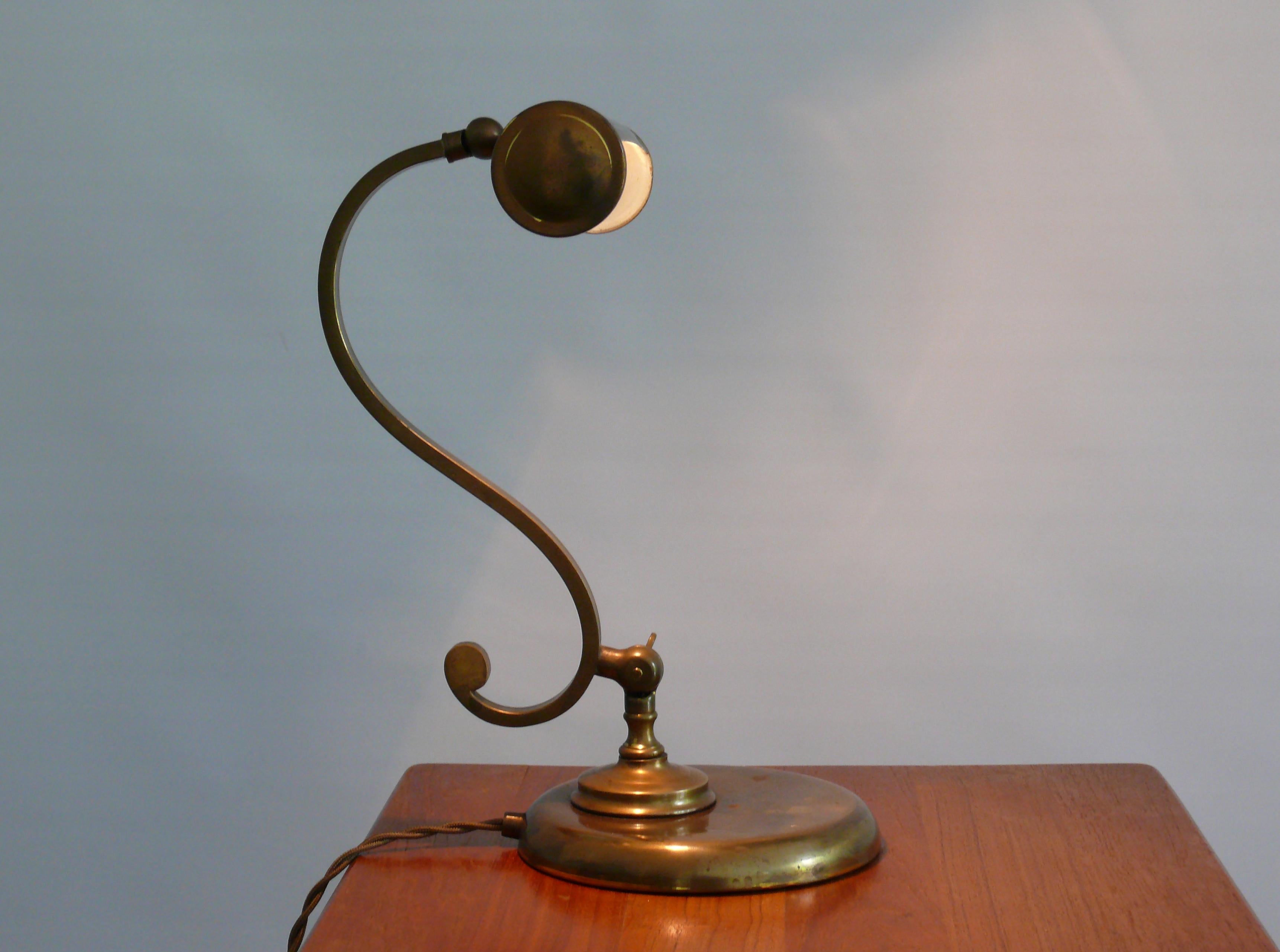 Milieu du XXe siècle Lampe de piano en laiton du milieu du siècle, 1950 en vente