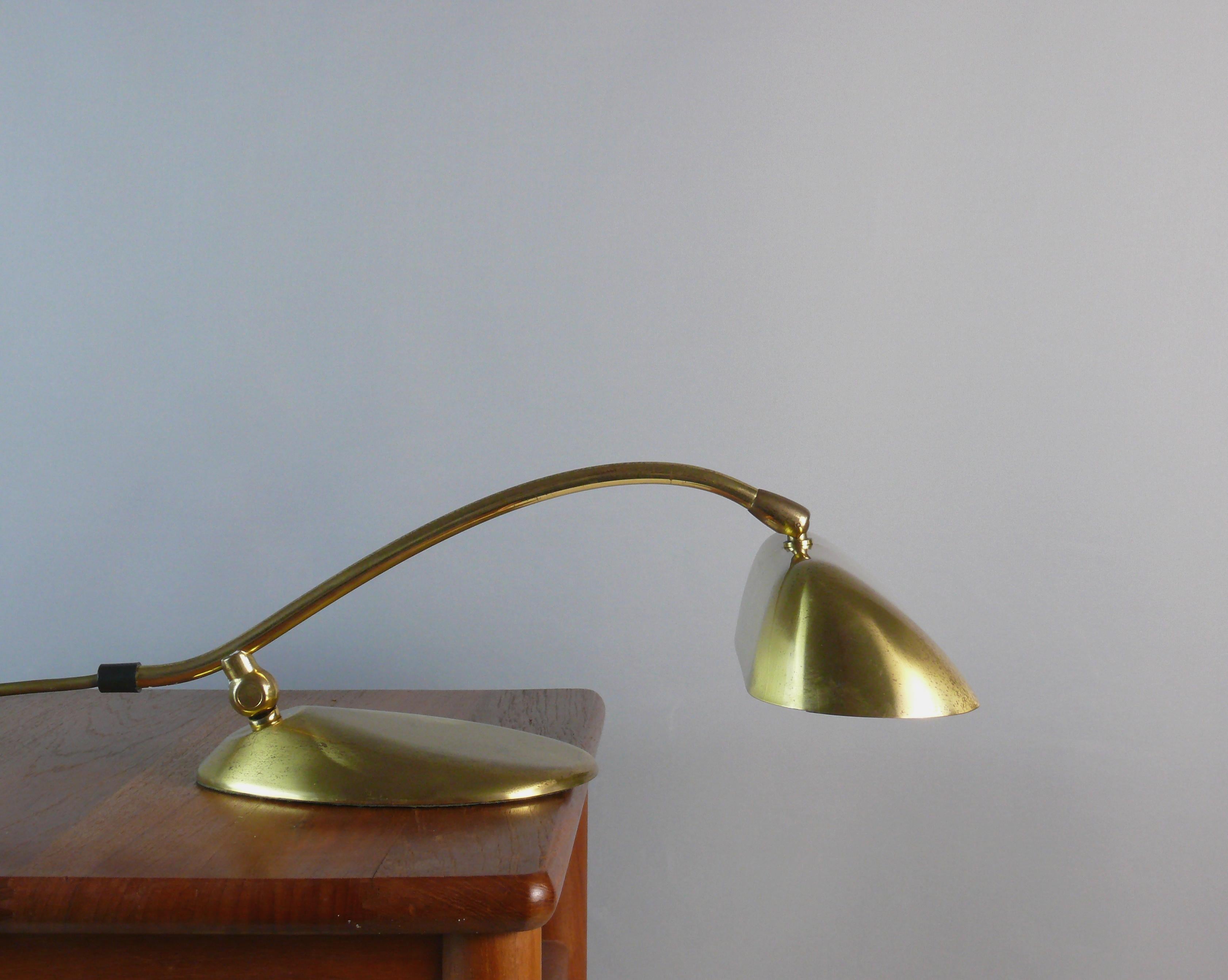 Jugendstil Midcentury Brass Piano Lamp, 1960s