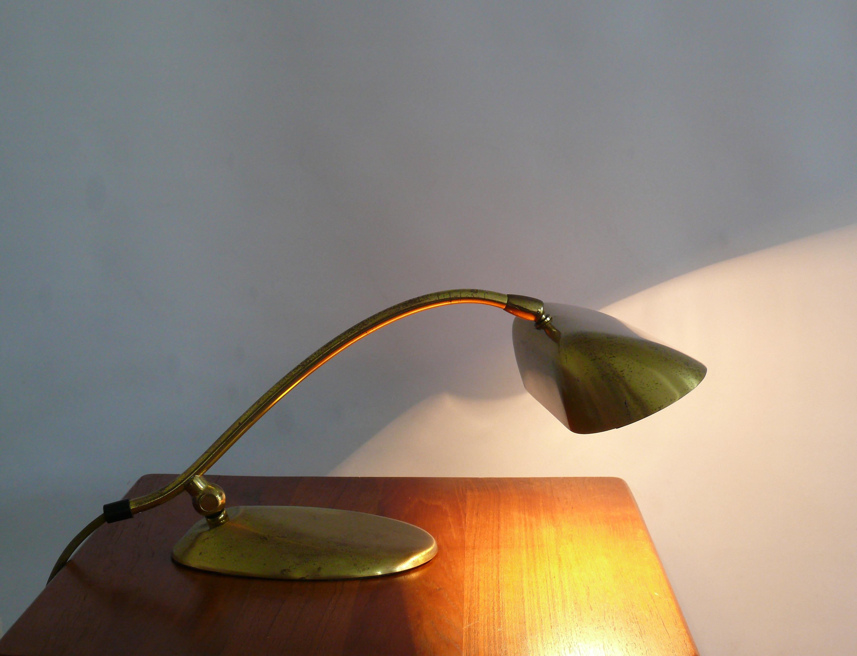 French Midcentury Brass Piano Lamp, 1960s
