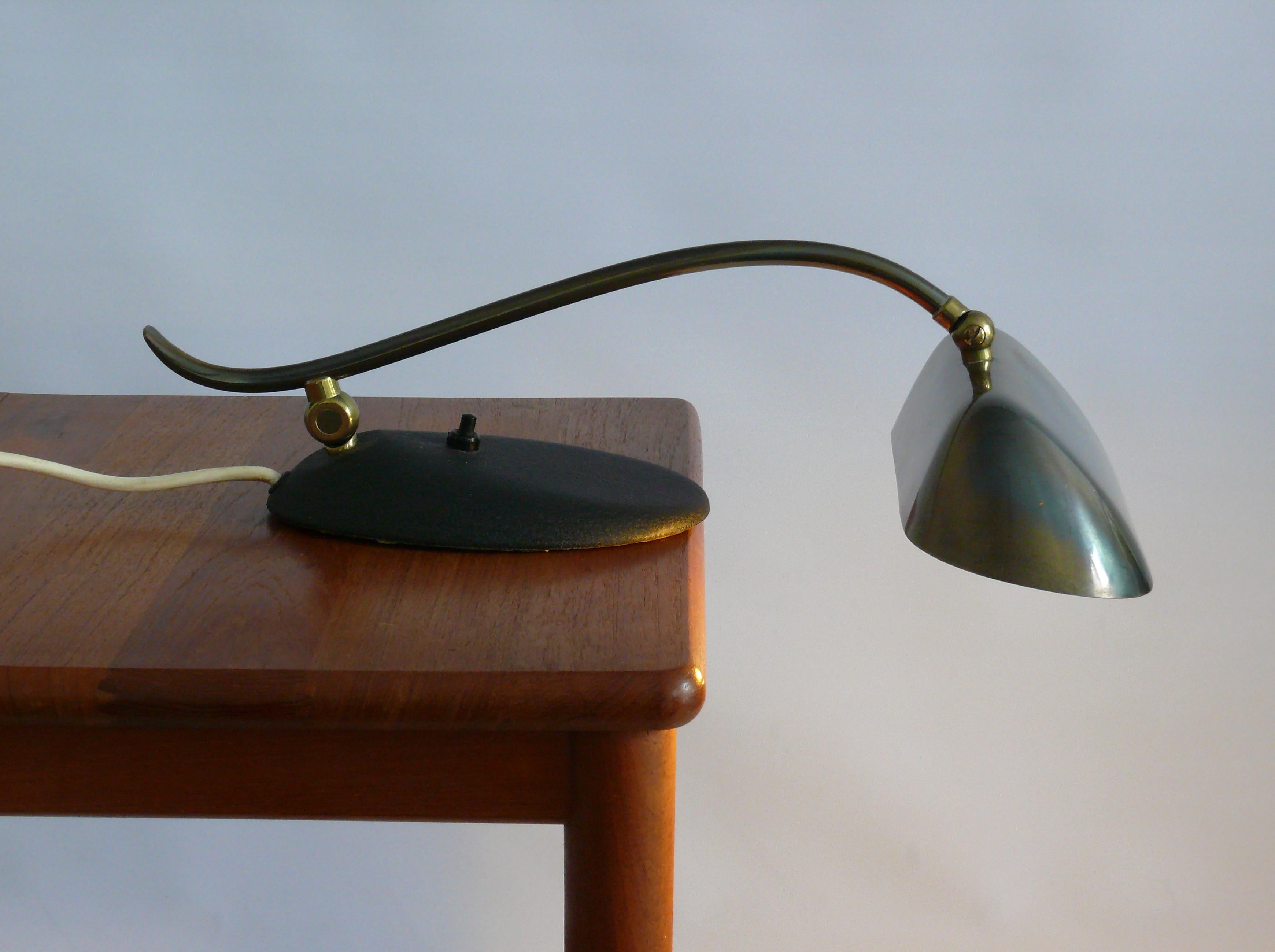 Scandinavian Midcentury Brass Piano Lamp, 1960s For Sale