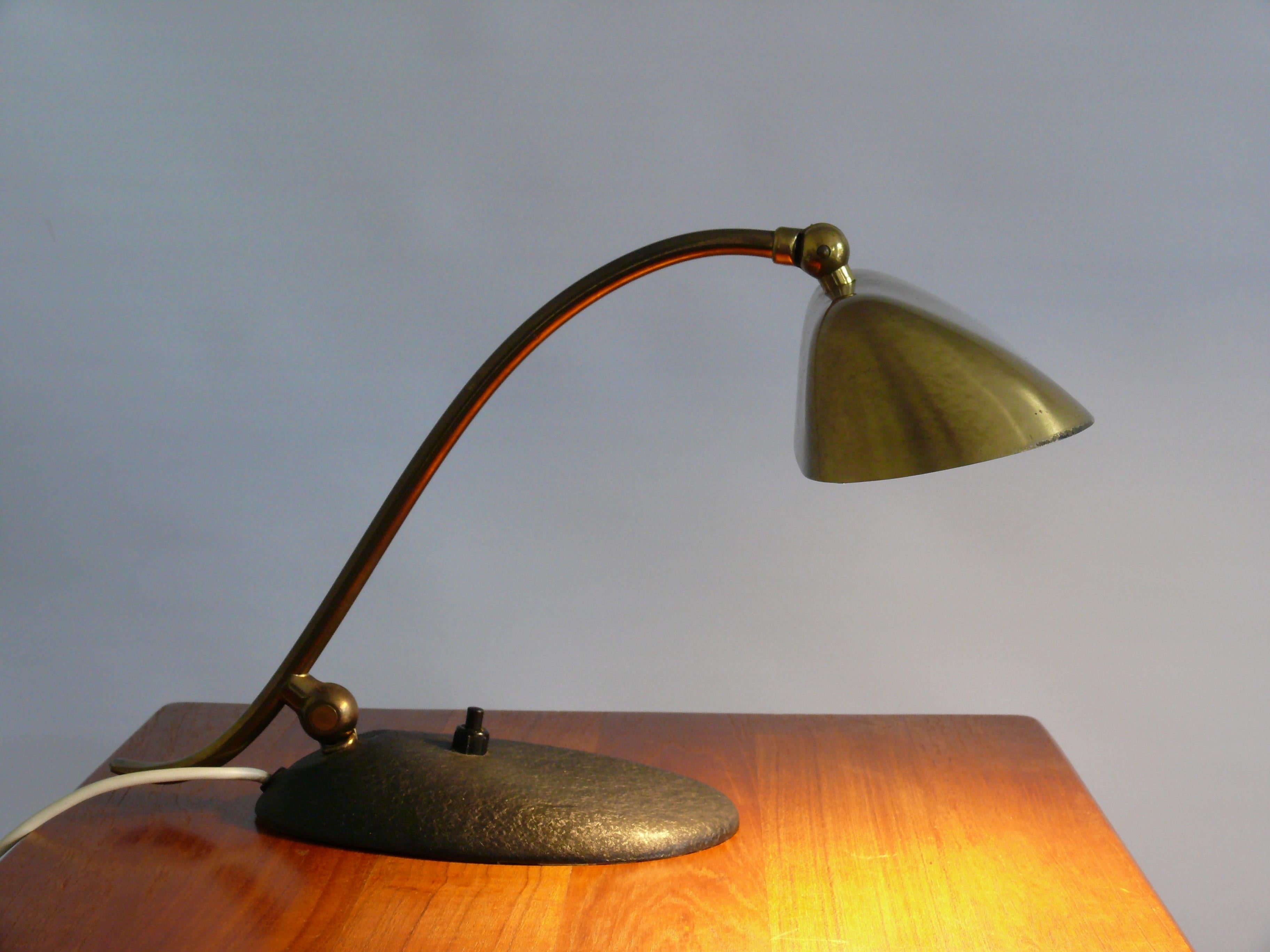Scandinave Lampe de piano en laiton du milieu du siècle, 1960 en vente