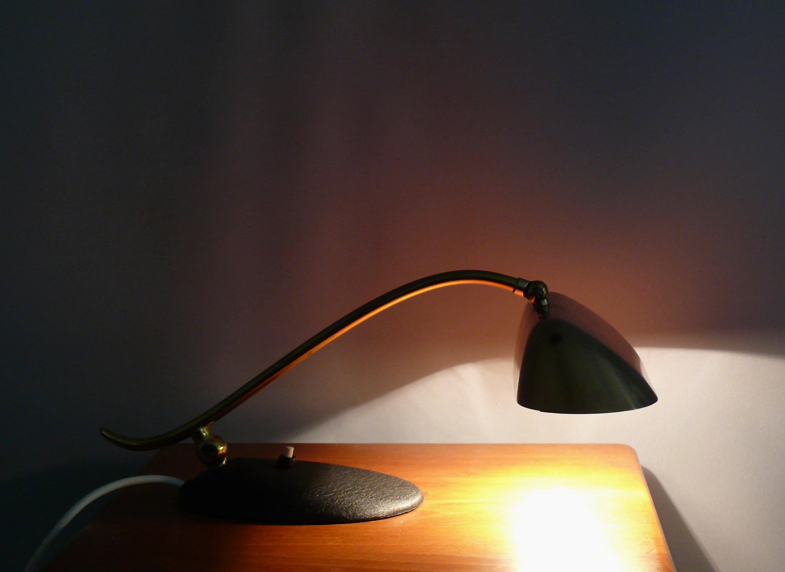 Lampe de piano en laiton du milieu du siècle, Joseph Brumberg, Allemagne, années 1950 en vente 4