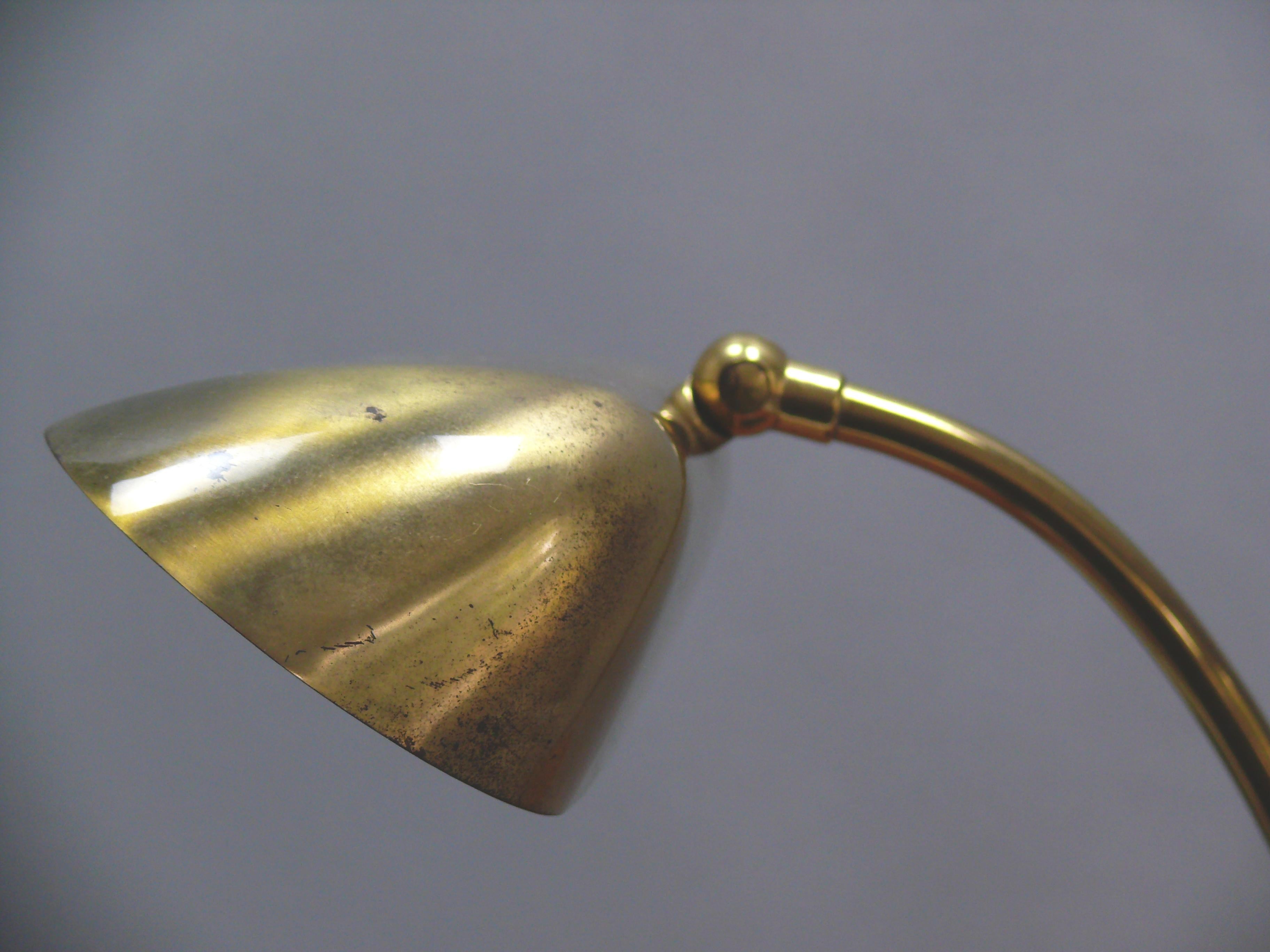 Milieu du XXe siècle Lampe de piano en laiton du milieu du siècle, Joseph Brumberg, Allemagne, années 1950 en vente