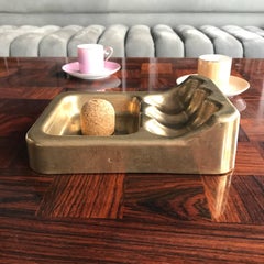 Aschenbecher mit Pfeifenhalter aus Messing aus der Mitte des Jahrhunderts, 1950er Jahre, Österreich