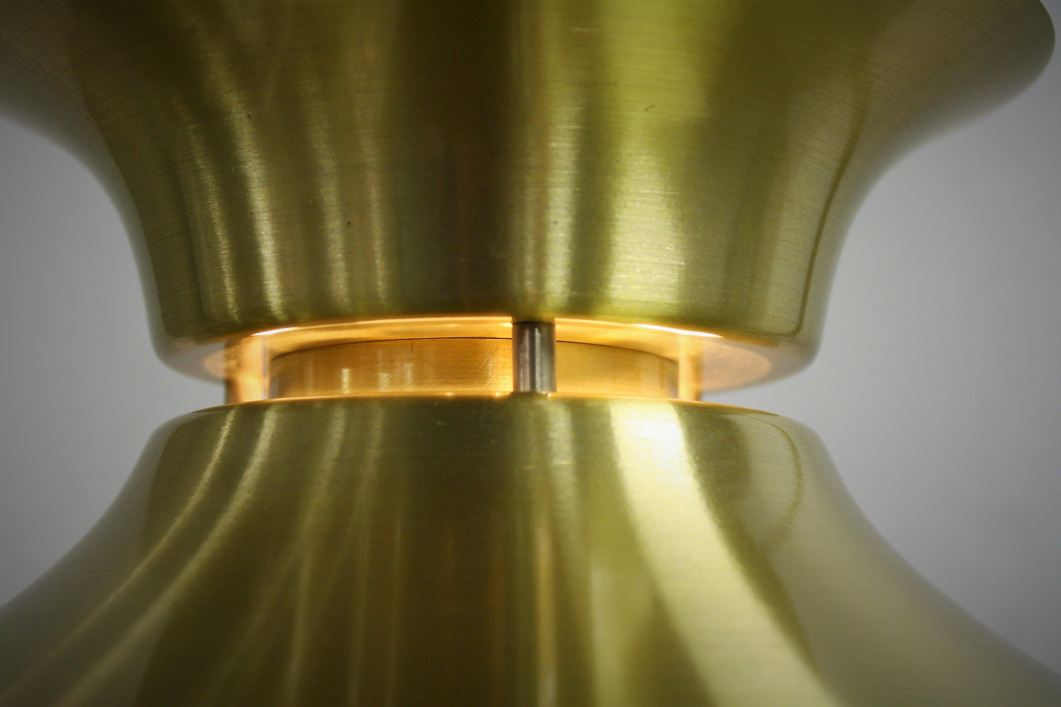 Midcentury Brass Scandinavian Pendant Light, Denmark, 1970s 4
