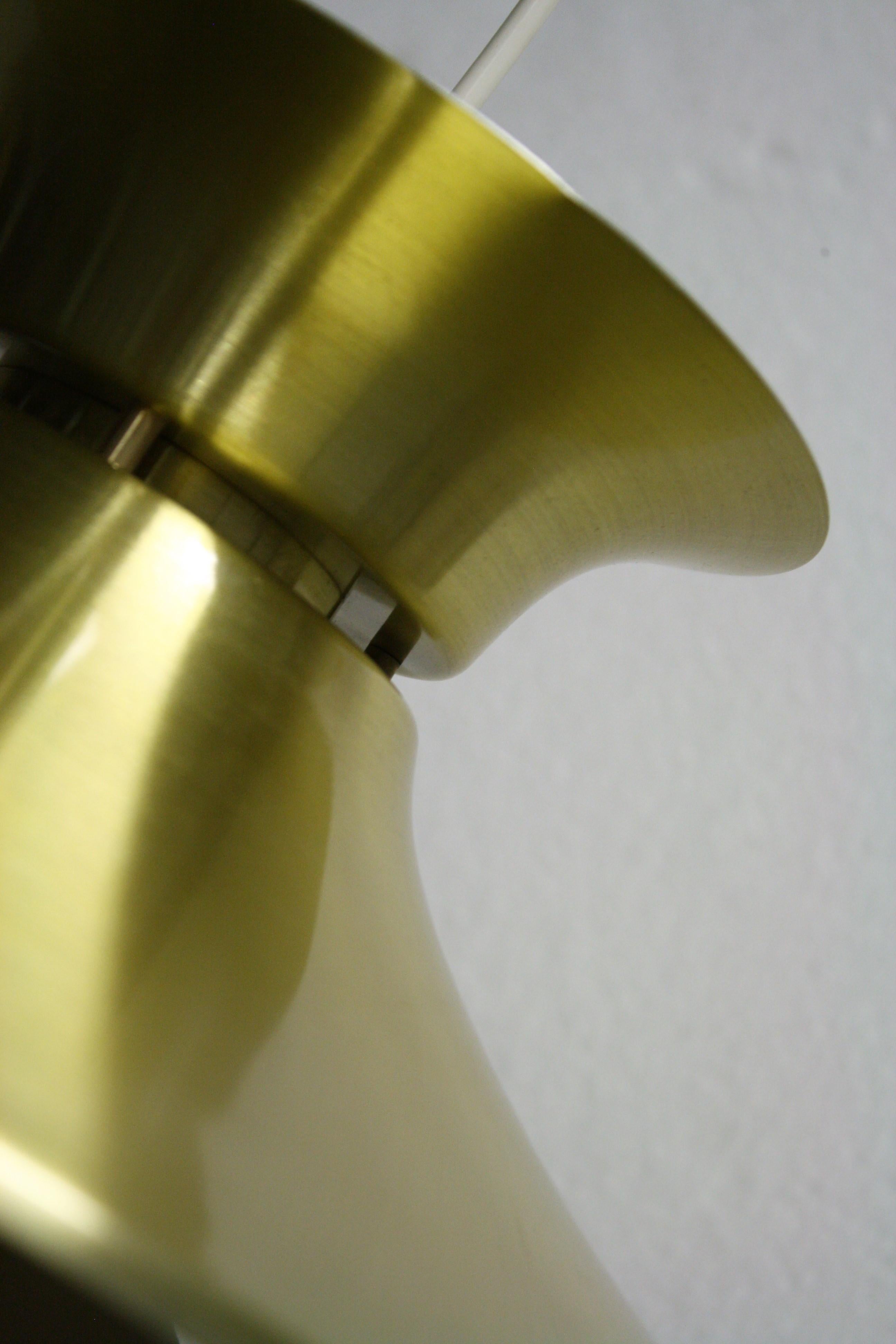 Late 20th Century Midcentury Brass Scandinavian Pendant Light, Denmark, 1970s