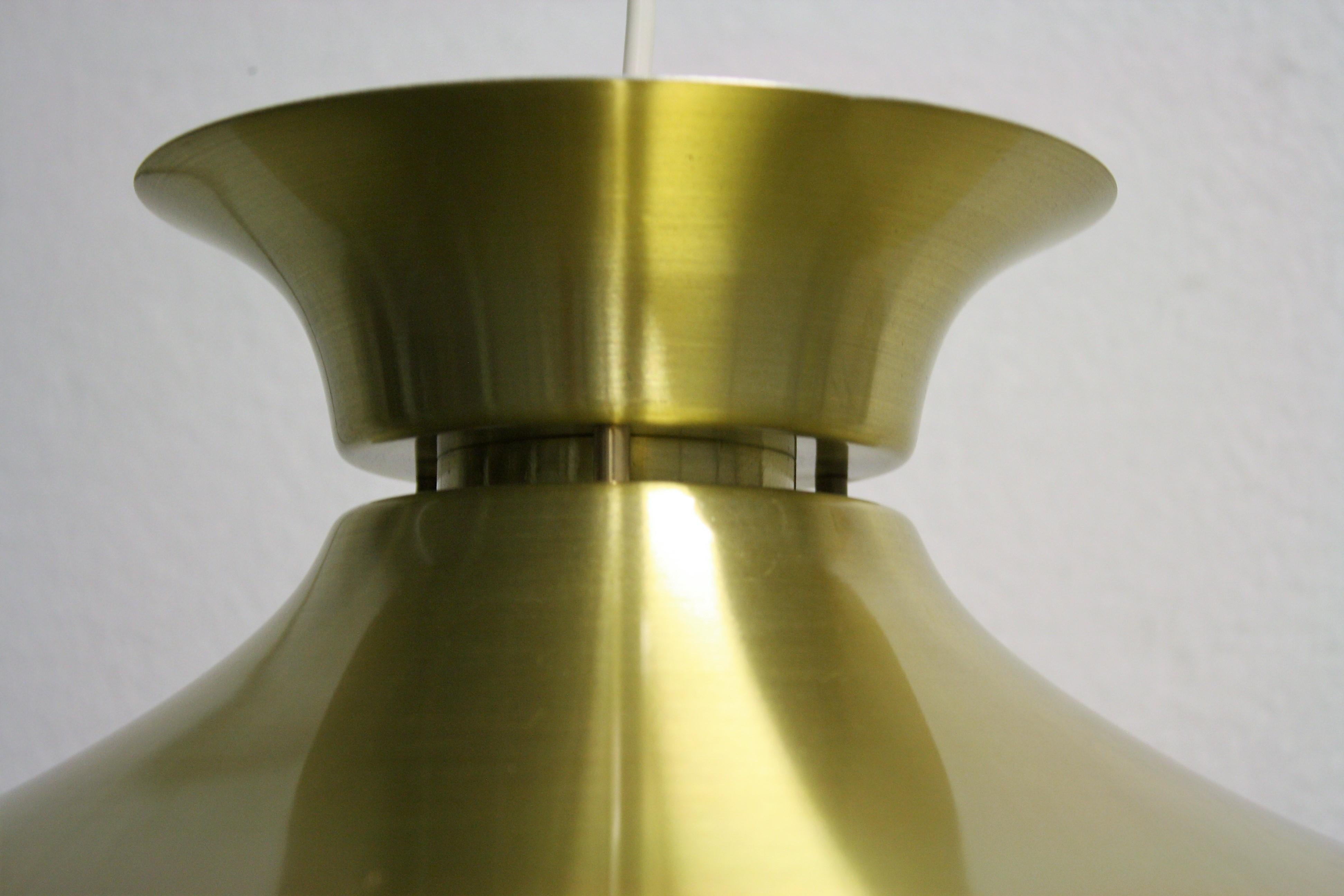 Midcentury Brass Scandinavian Pendant Light, Denmark, 1970s 1