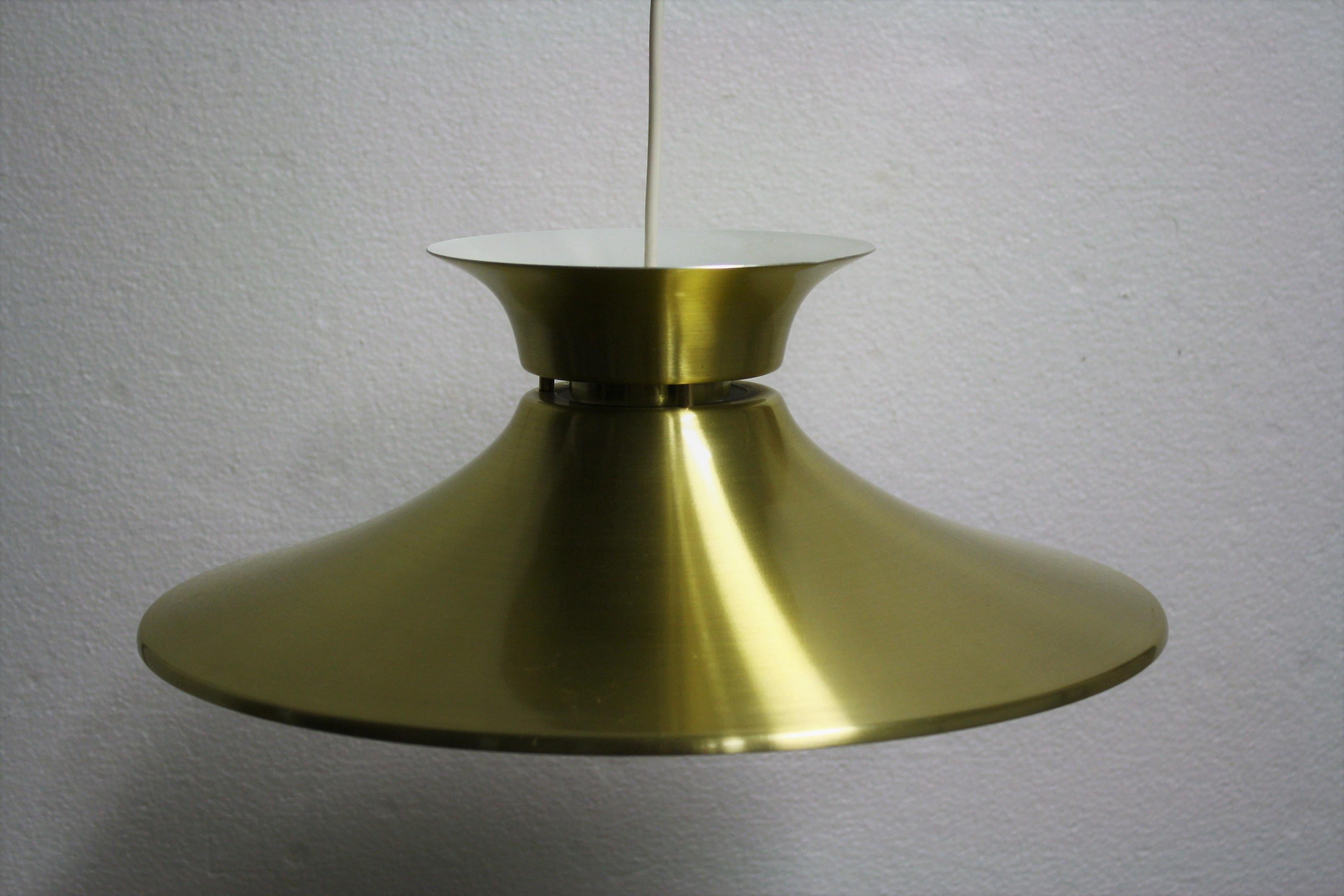 Midcentury Brass Scandinavian Pendant Light, Denmark, 1970s 3