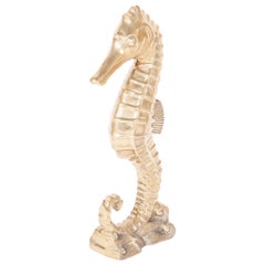 Midcentury Brass Seahorse Sculpture