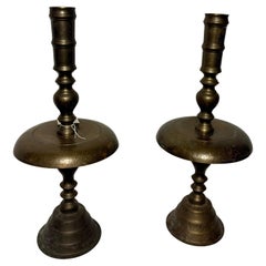 Candeleros Siam de latón de mediados de siglo