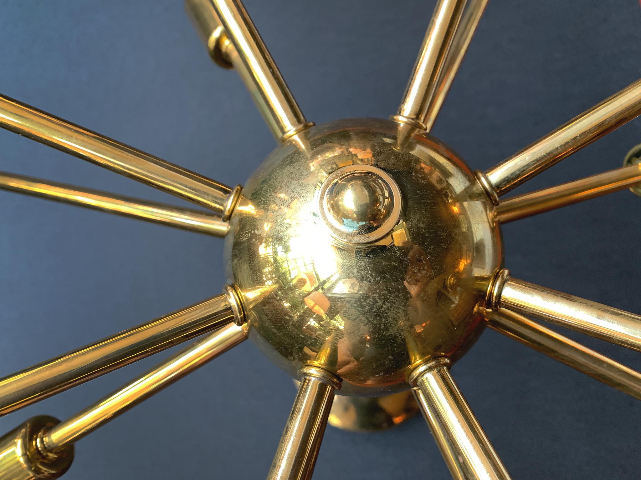 Midcentury Brass Sputnik Chandelier For Sale 6