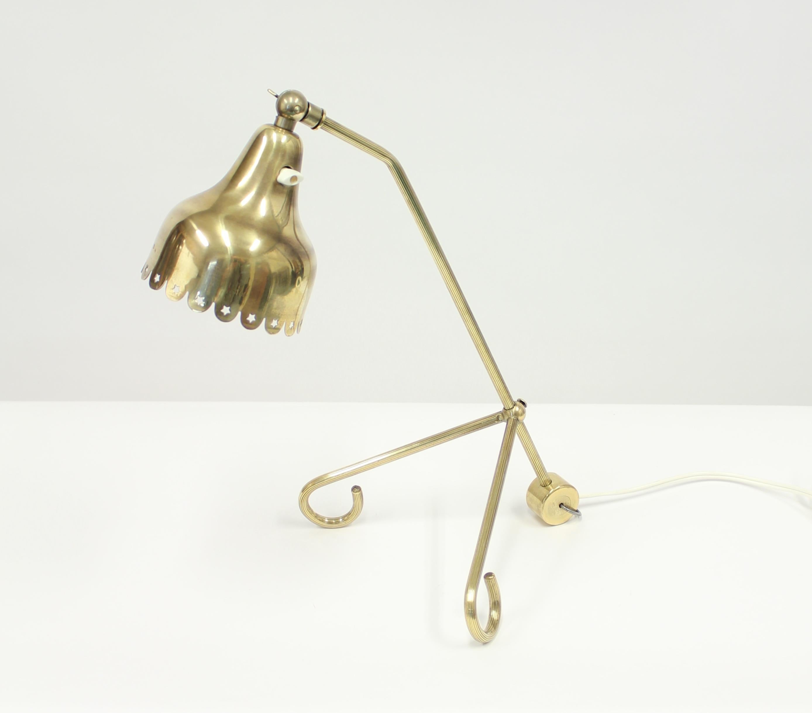 Midcentury Brass Table Lamp, Attribute to Svend Aage Holm-Sørensen, 1950s 1