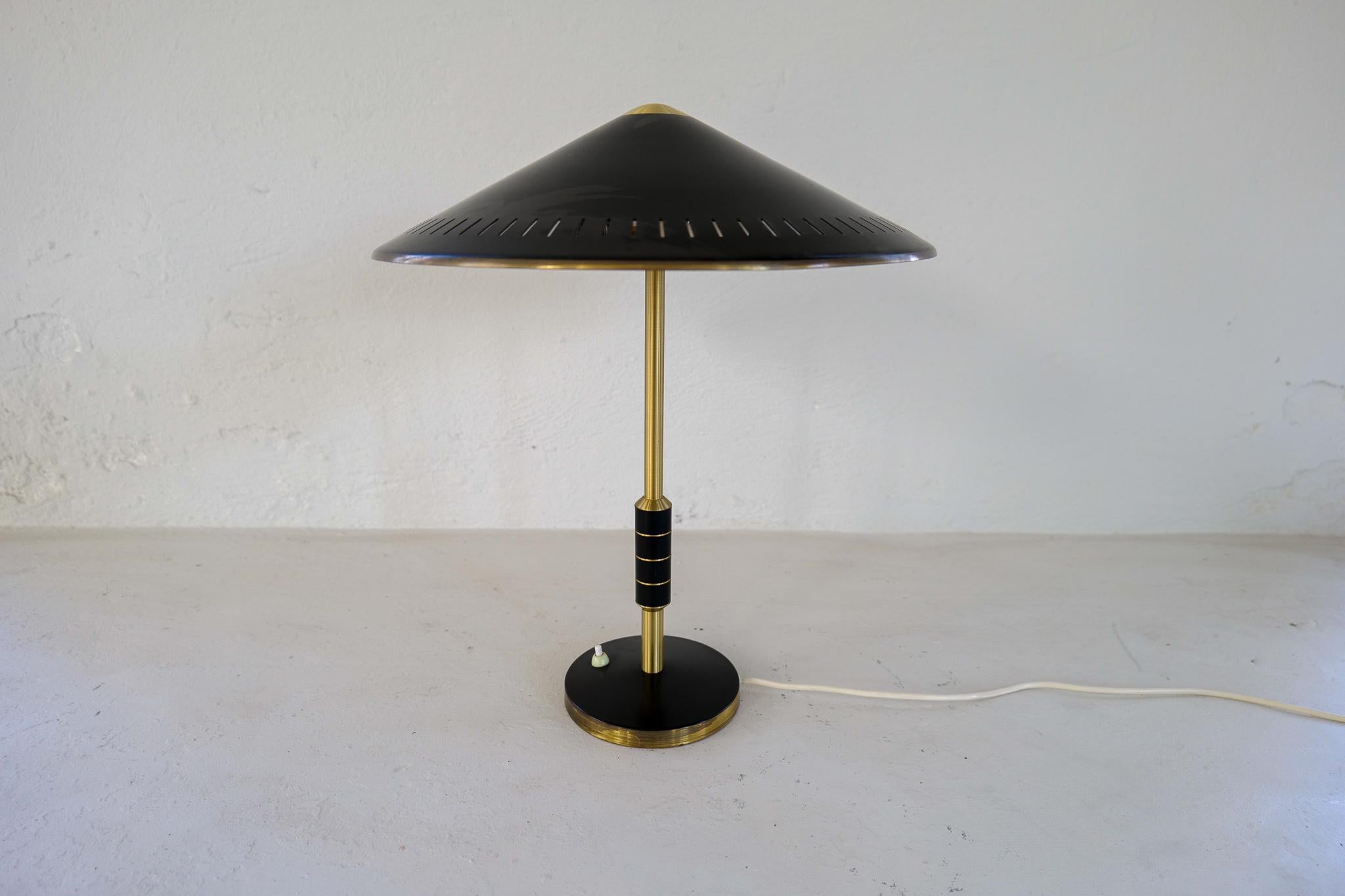 Danish Midcentury Modern Table Lamp by Bent Karlby Produced by Lyfa in Denmark, 1956 For Sale