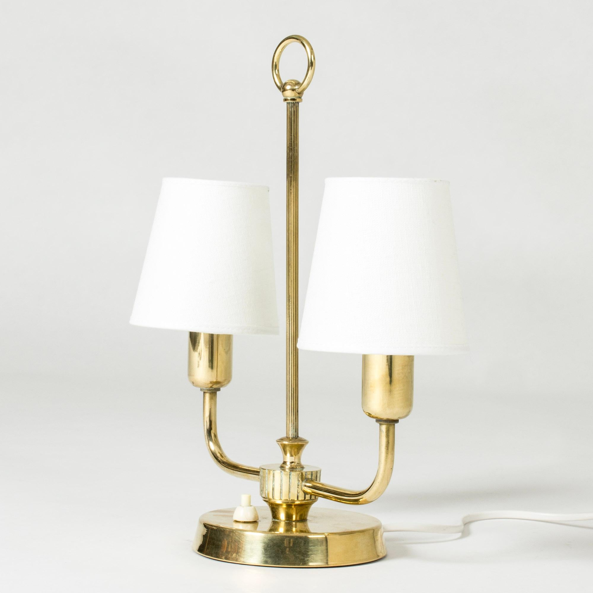 Scandinavian Modern Midcentury Brass Table lamp, Uppsala Armatur Sweden, 1940s For Sale