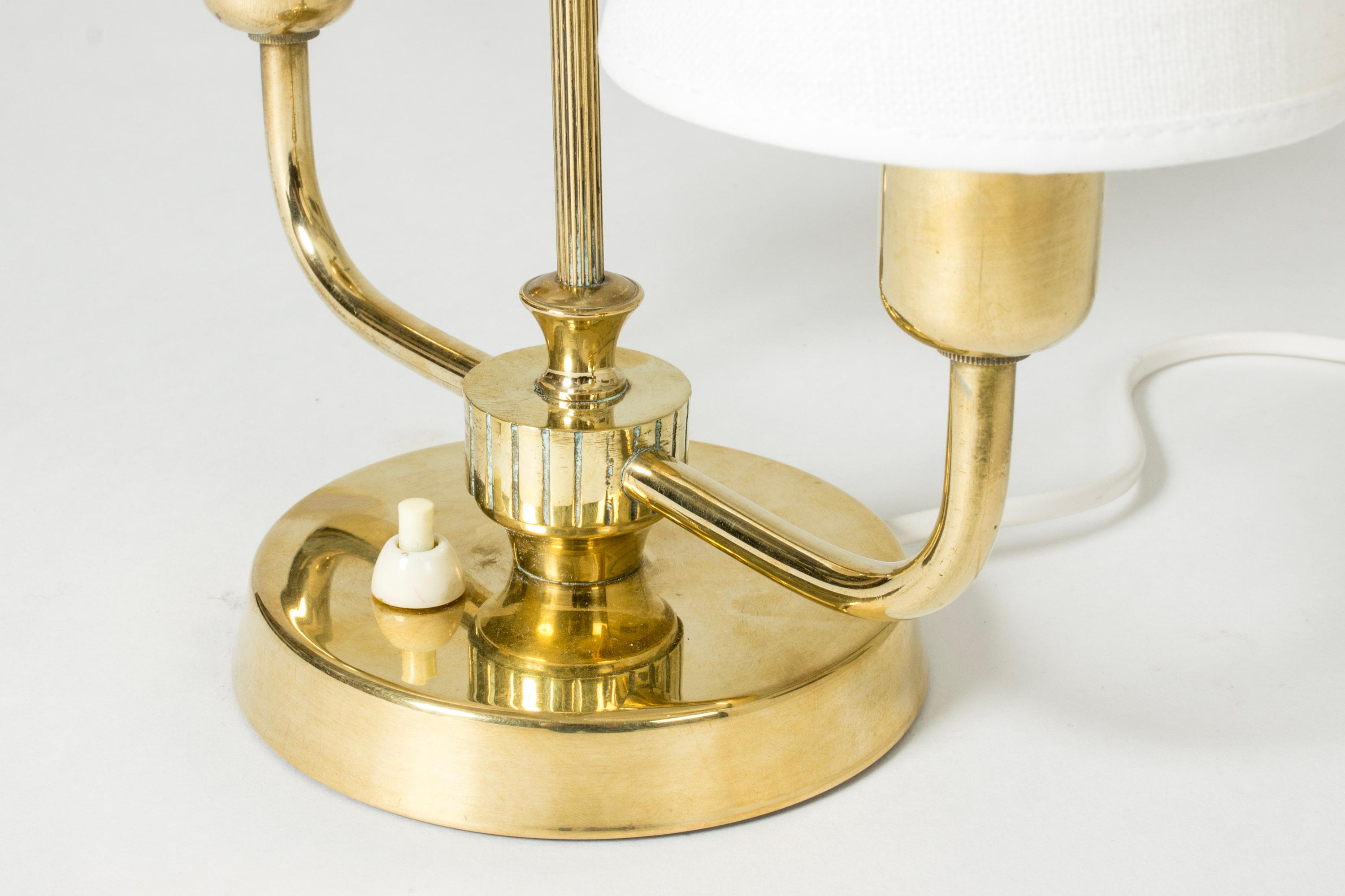 Swedish Midcentury Brass Table lamp, Uppsala Armatur Sweden, 1940s For Sale