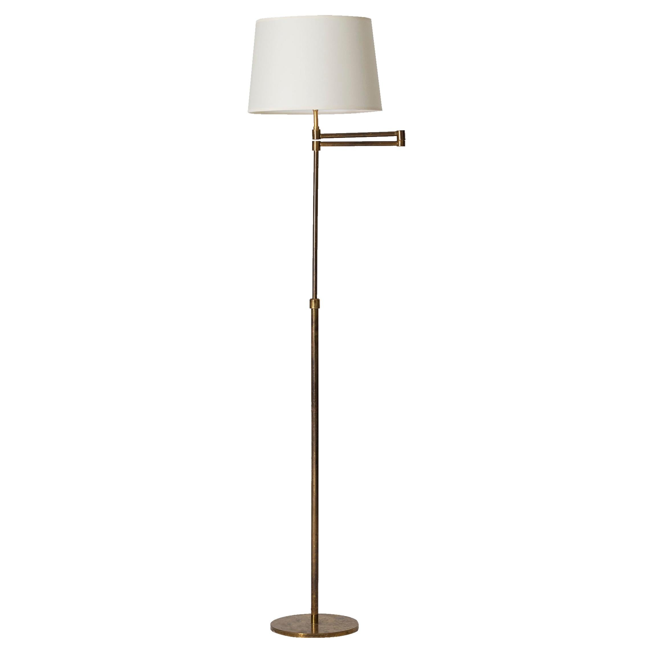 Midcentury Brass Telescopic Reading Floor Lamp