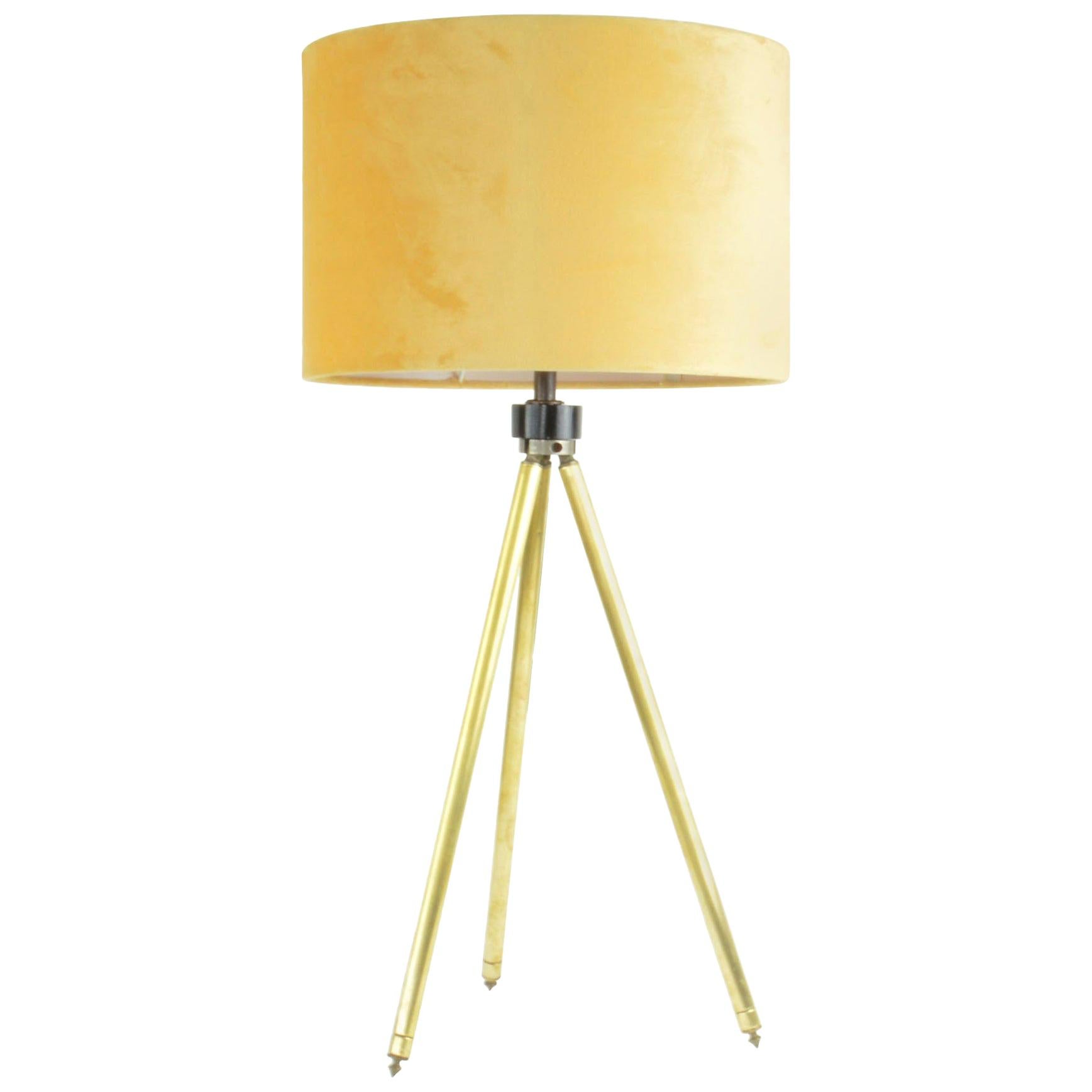 Midcentury Brass Telescopic Tripod Table Lamp