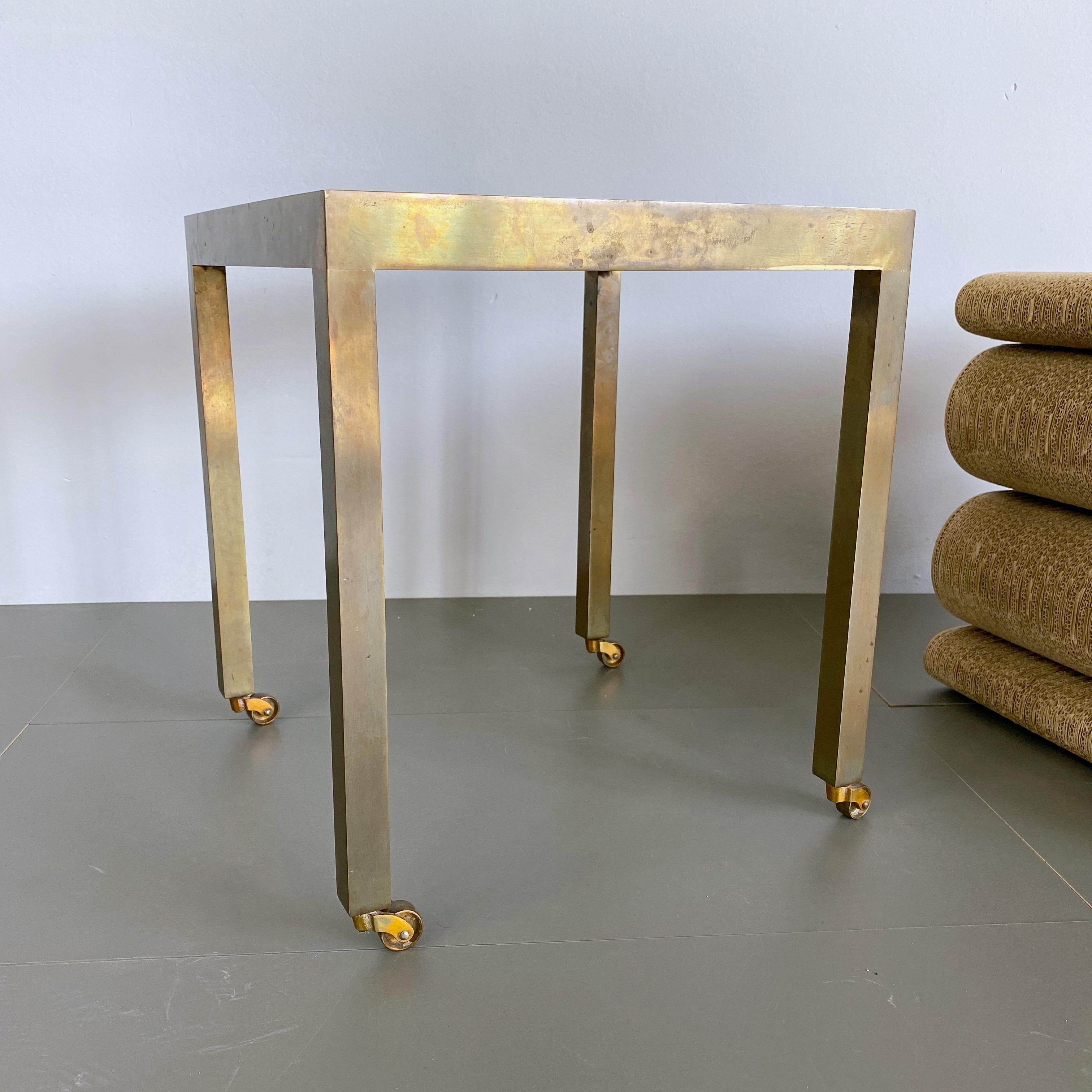 20th Century Midcentury Brass Terrazzo Mosaic Side Table, 1950s, Italy For Sale