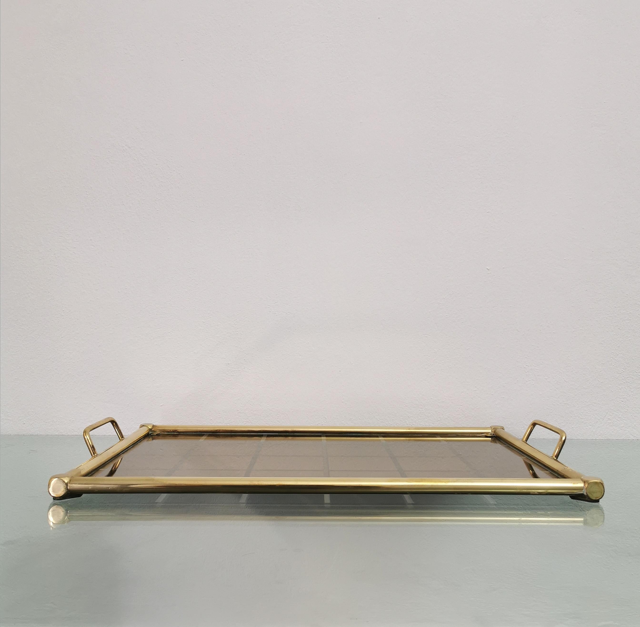 brass rectangular tray