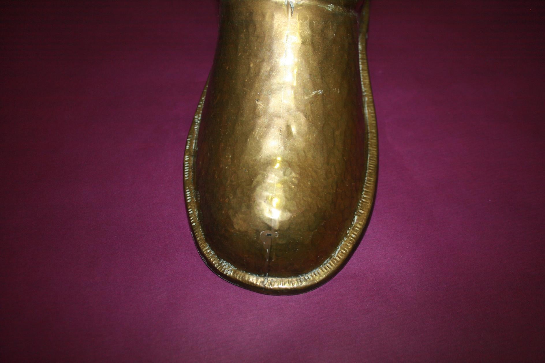 Midcentury Brass Umbrella Stand, Boot Form 3