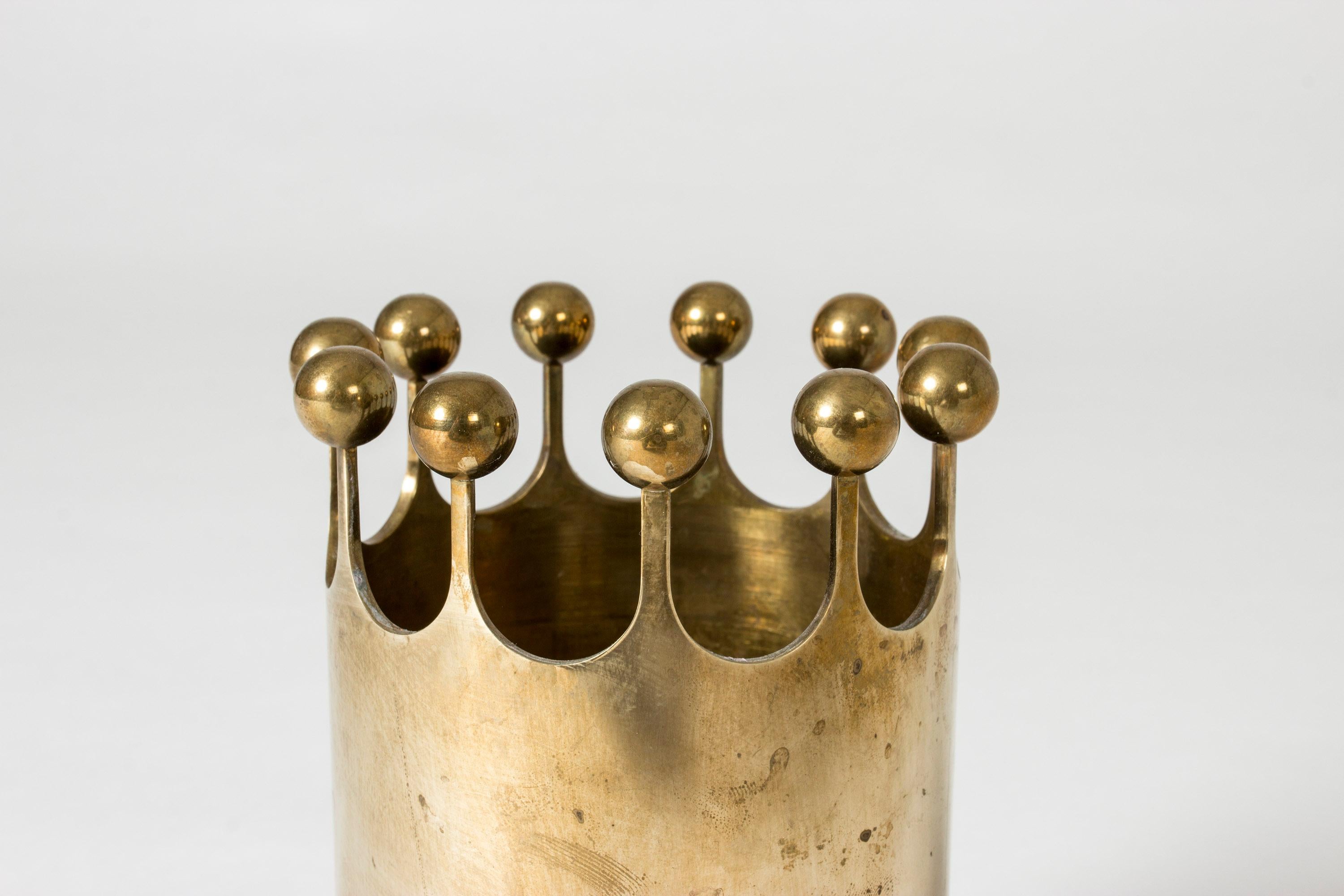 Swedish Midcentury Brass Vase by Pierre Forssell