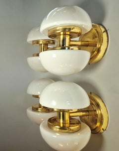 Midcentury brass Wall / Ceiling Lamp model "BAU" by Klaus Michalik, Midcentury.