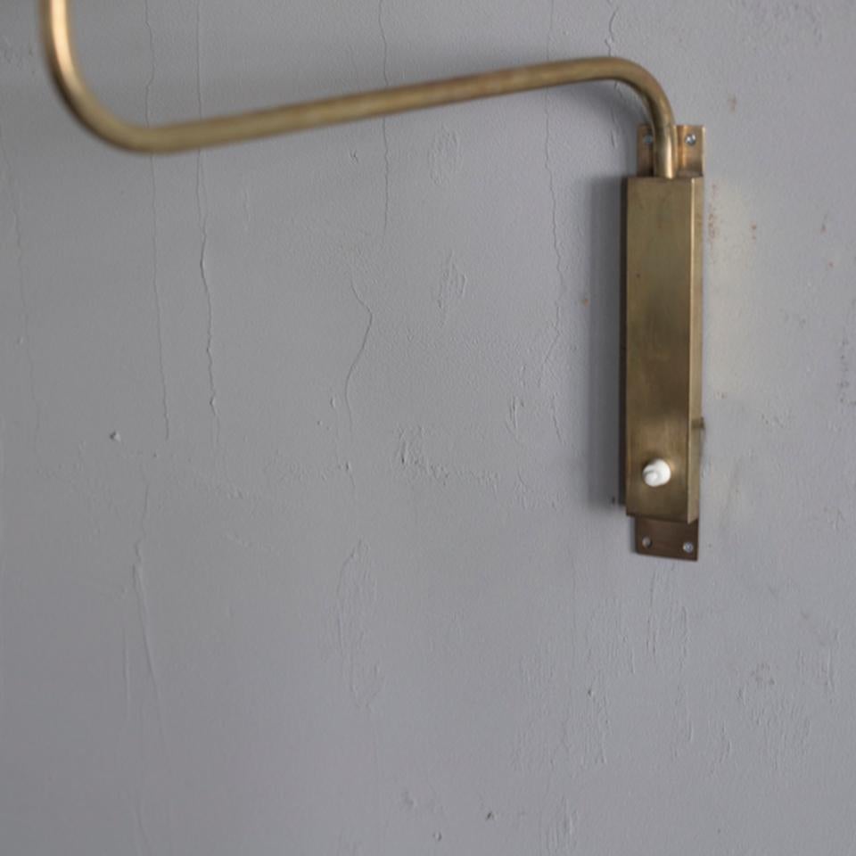 French Midcentury Articulated Brass Wall Lamp