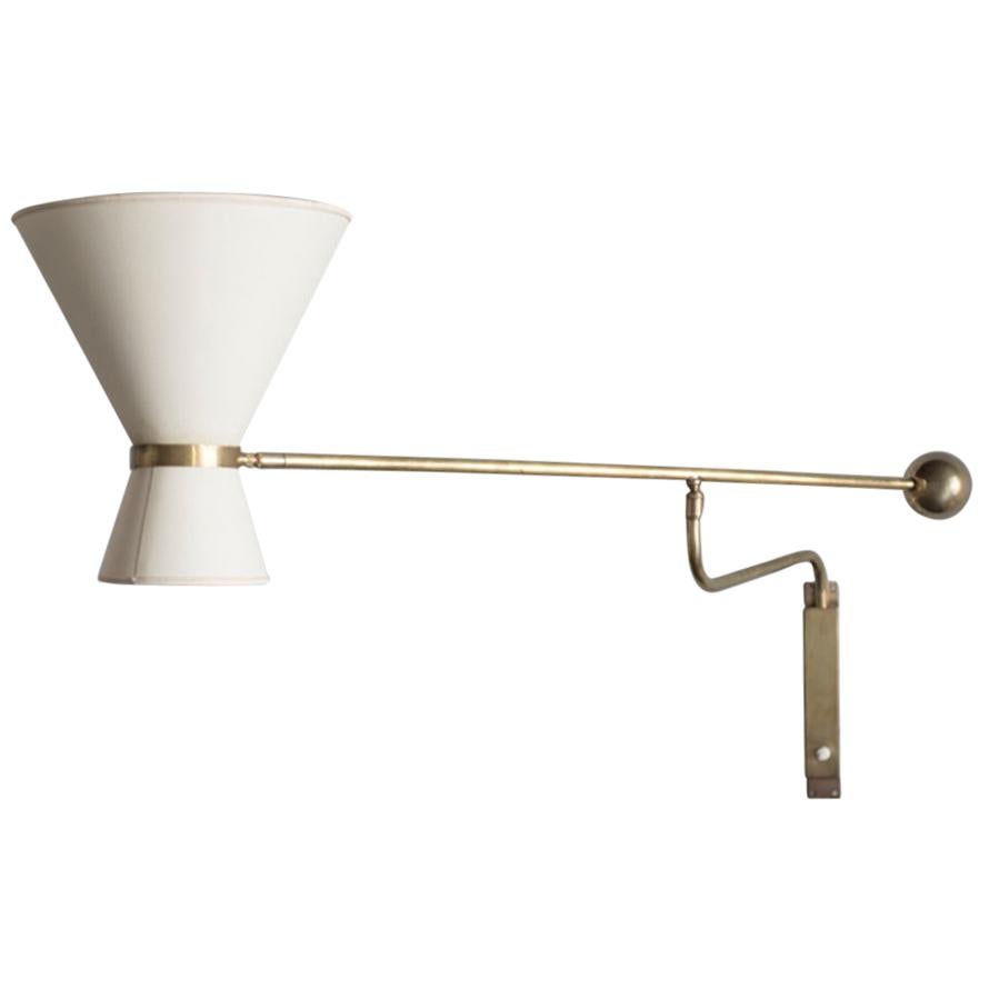 Midcentury Articulated Brass Wall Lamp