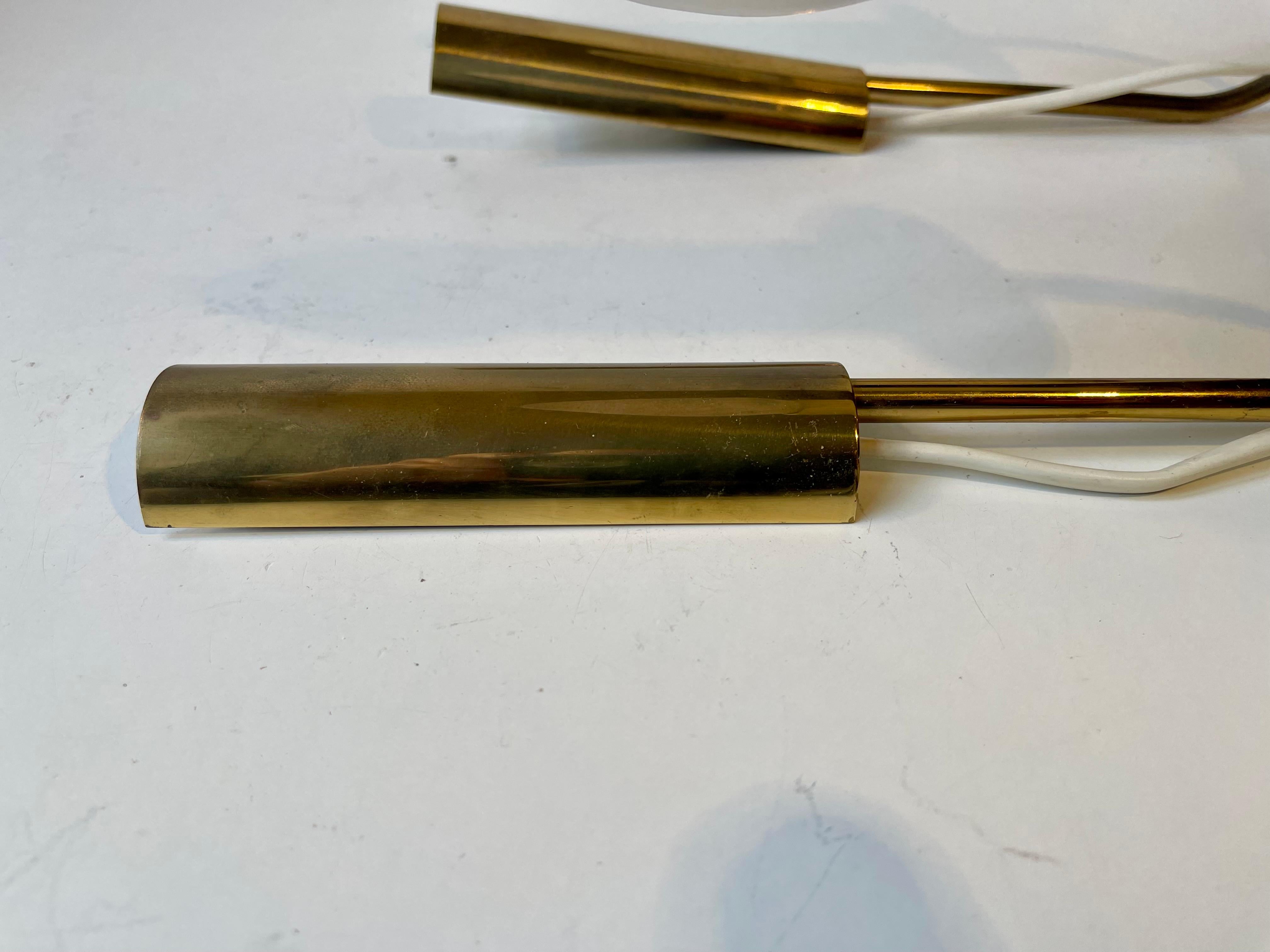 Apliques de latón de mediados de siglo de Lyskær Belysning, años 60 en venta 1