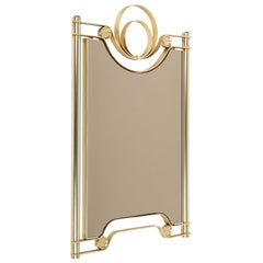 Midcentury Brass Wall Mirror Attributed to Luciano Frigerio, Italy 1970s