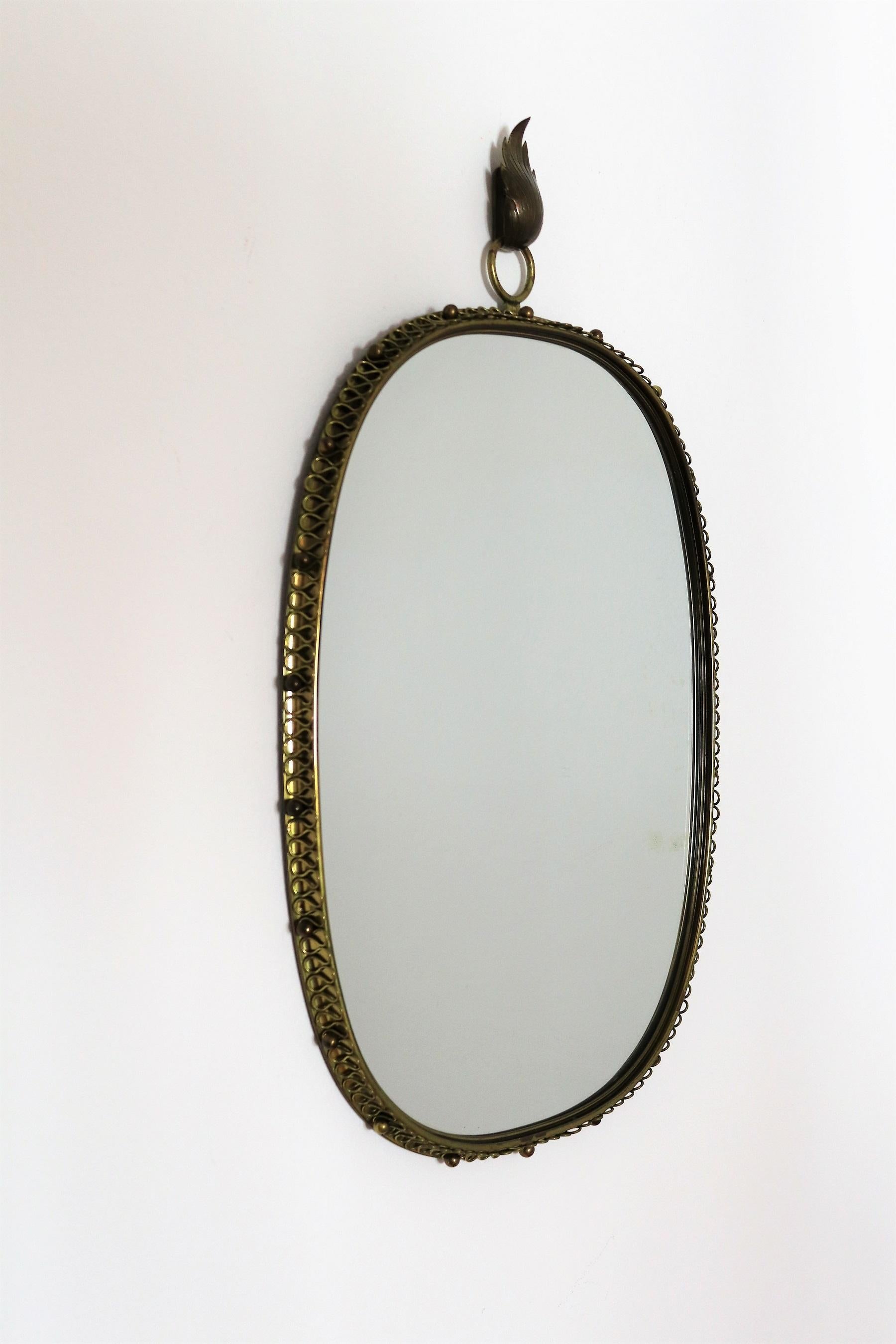Midcentury Brass Wall Mirror by Josef Frank for Svensk Tenn, 1950s 4