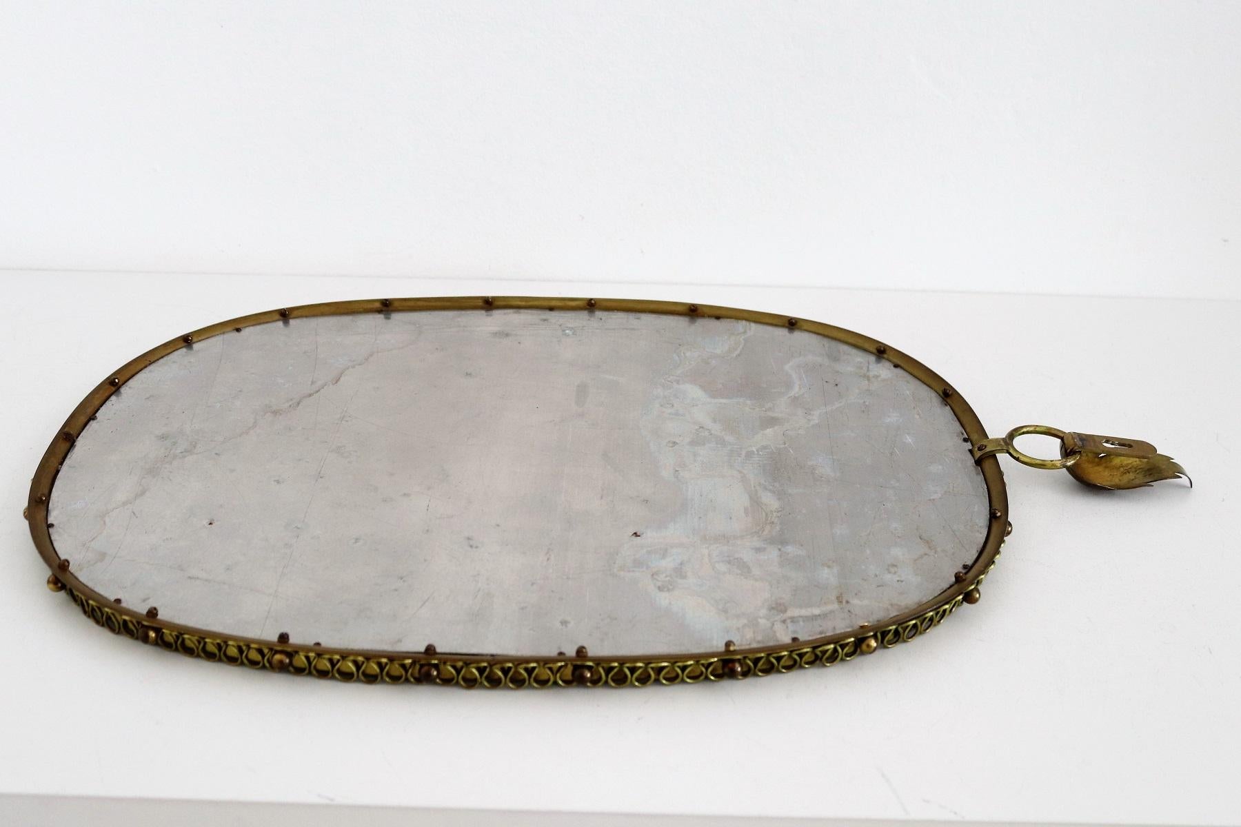 Midcentury Brass Wall Mirror by Josef Frank for Svensk Tenn, 1950s 11