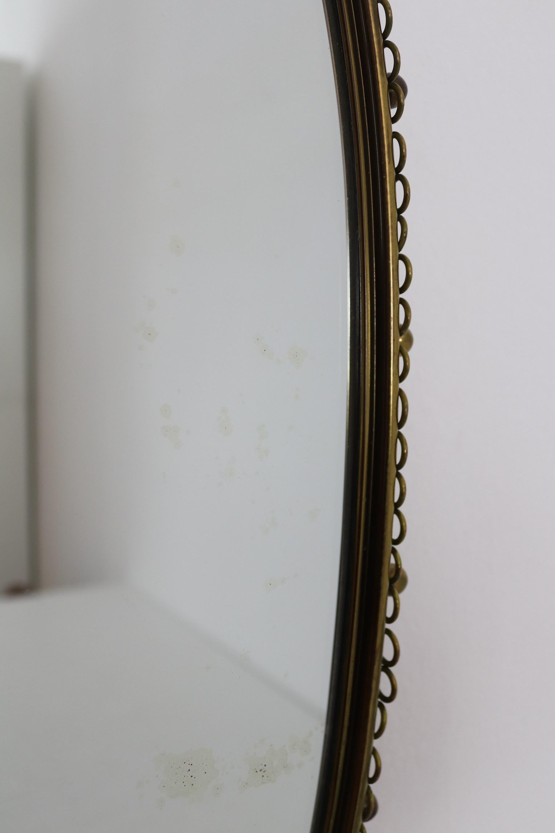 Midcentury Brass Wall Mirror by Josef Frank for Svensk Tenn, 1950s 1