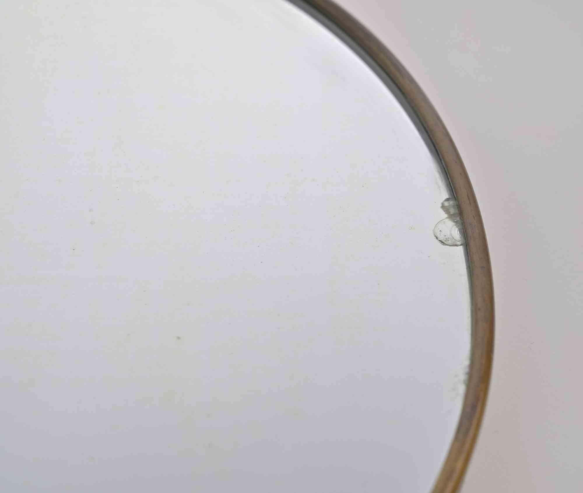 Miroir mural en laiton, Italie, milieu du 20e siècle Bon état - En vente à Roma, IT