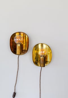Midcentury Brass Wall Sconces by Unattributed Designer, Sweden, 1960s