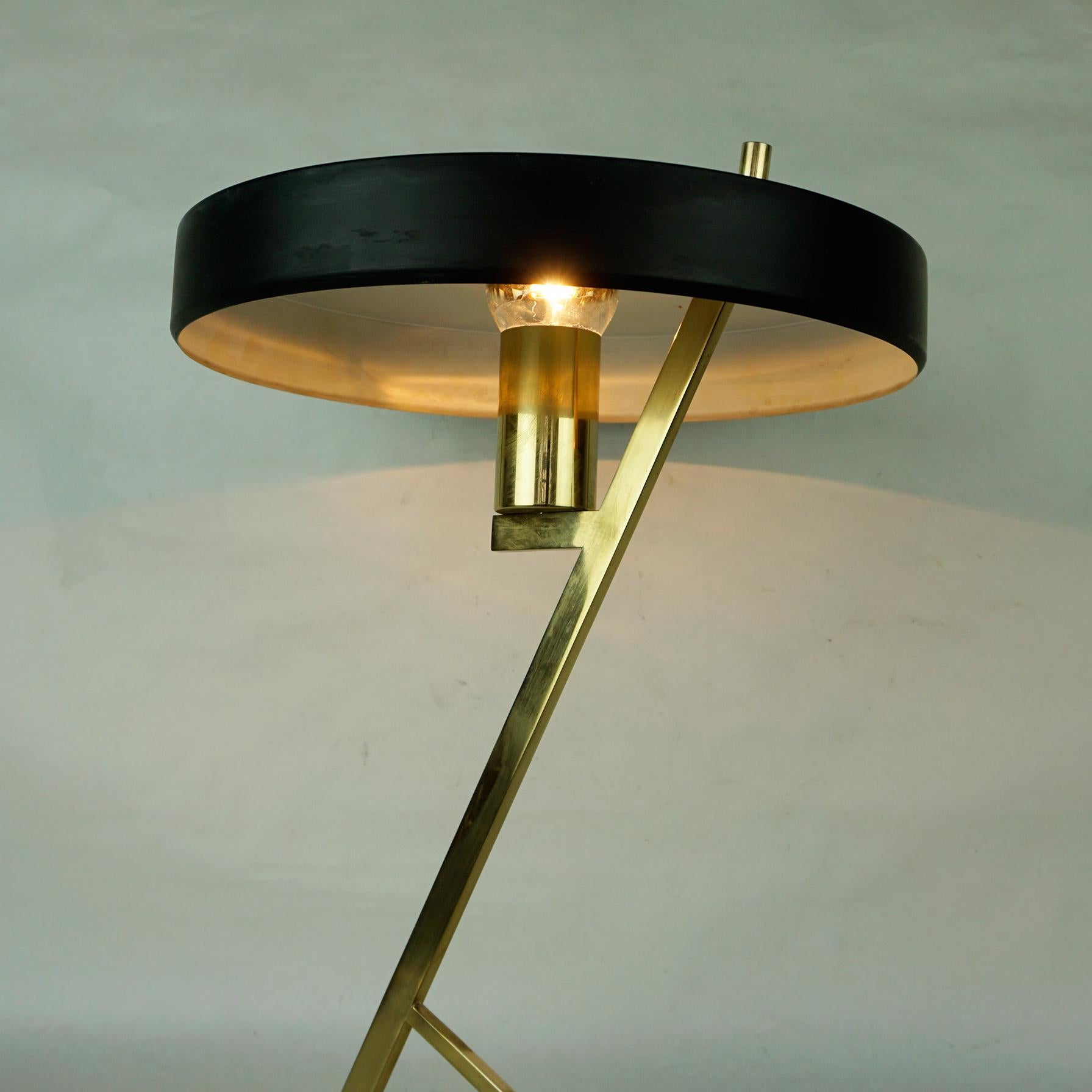 Mid-Century Brass Z Table Lamp by Louis Kalff for Philips Netherlands For Sale 2