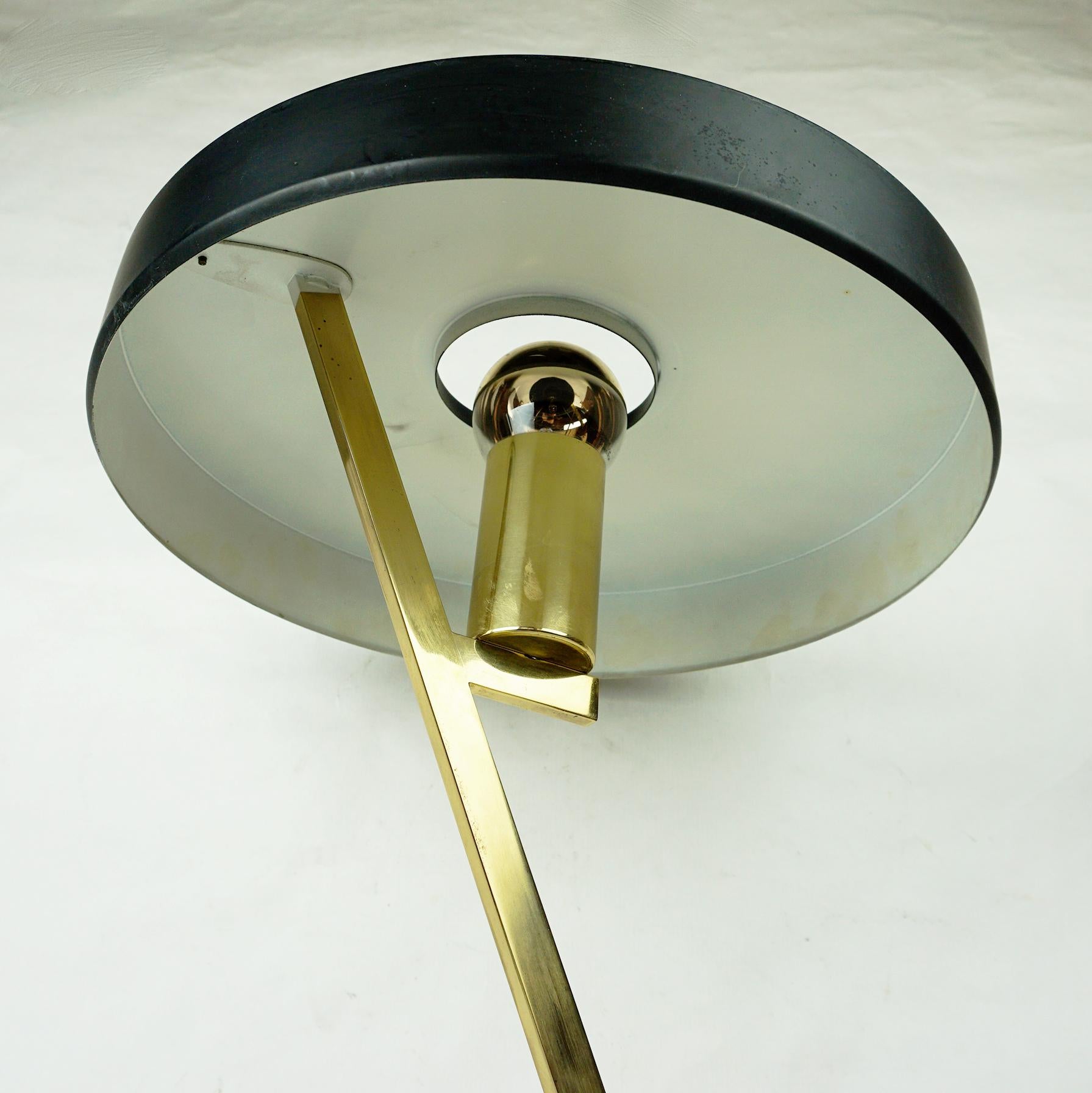 Lacquered Mid-Century Brass Z Table Lamp by Louis Kalff for Philips Netherlands For Sale