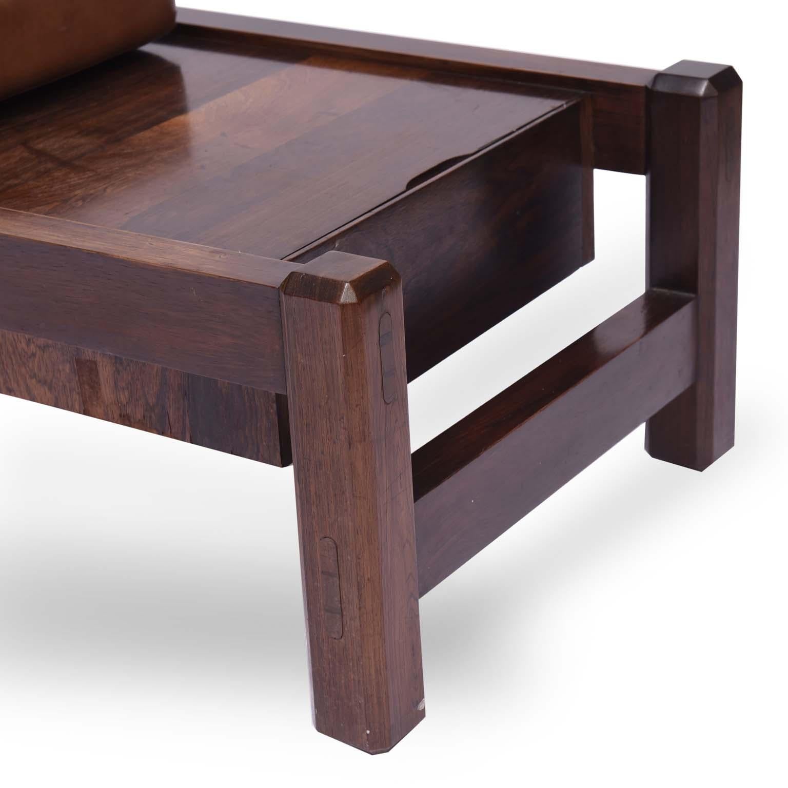 Midcentury Brazilian Bench with Rosewood Structure and a Drawer, 1960s ...