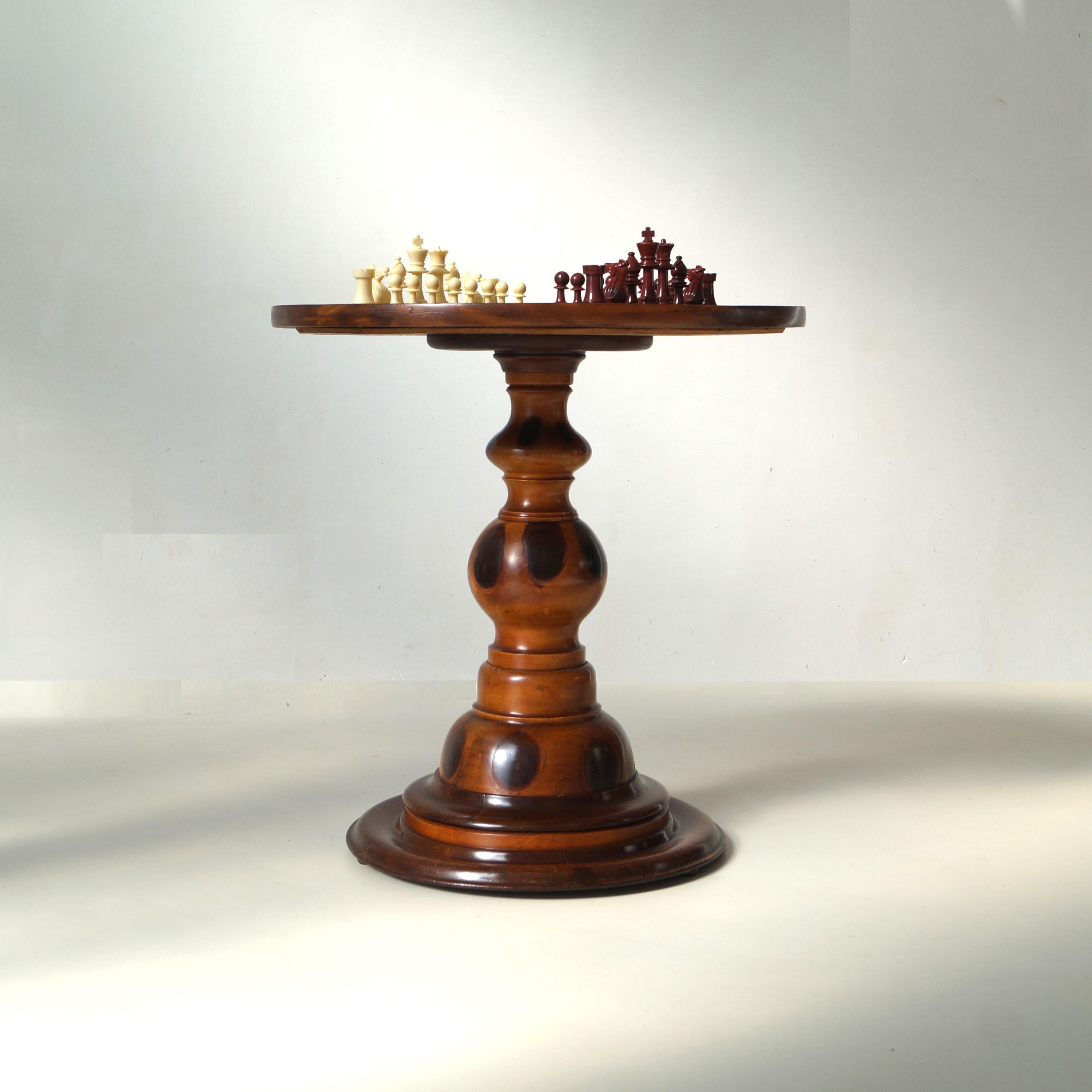 A stylish Brazilian wooden chesstable from 1958 in good stable condition with some minor signs of wear and age. The table can be combined in eclectic interiors as well as more classic styles. A Brazilian table like this is quite a rare find in